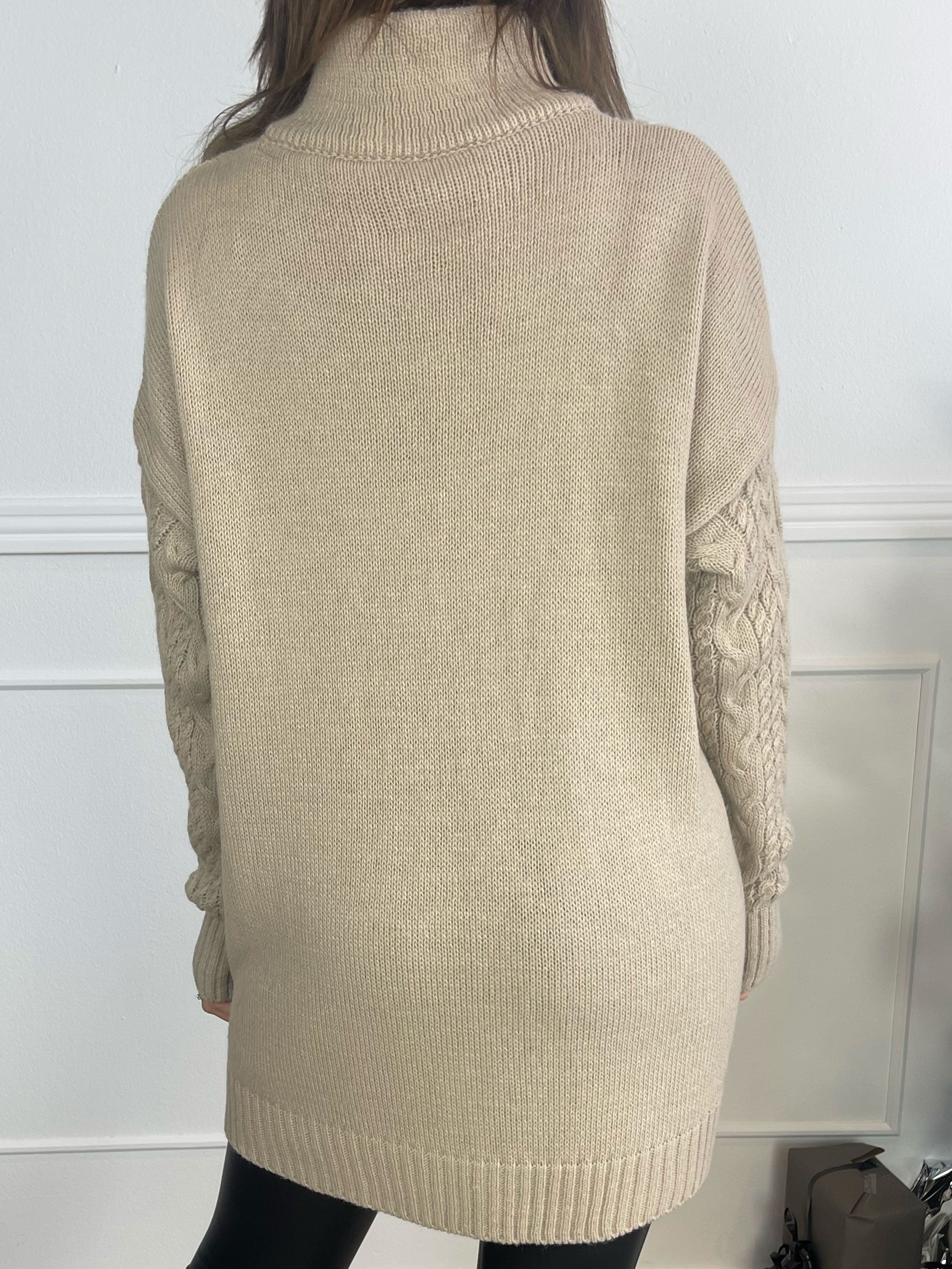 Esly - Kabelstickad tröja med dragkedja