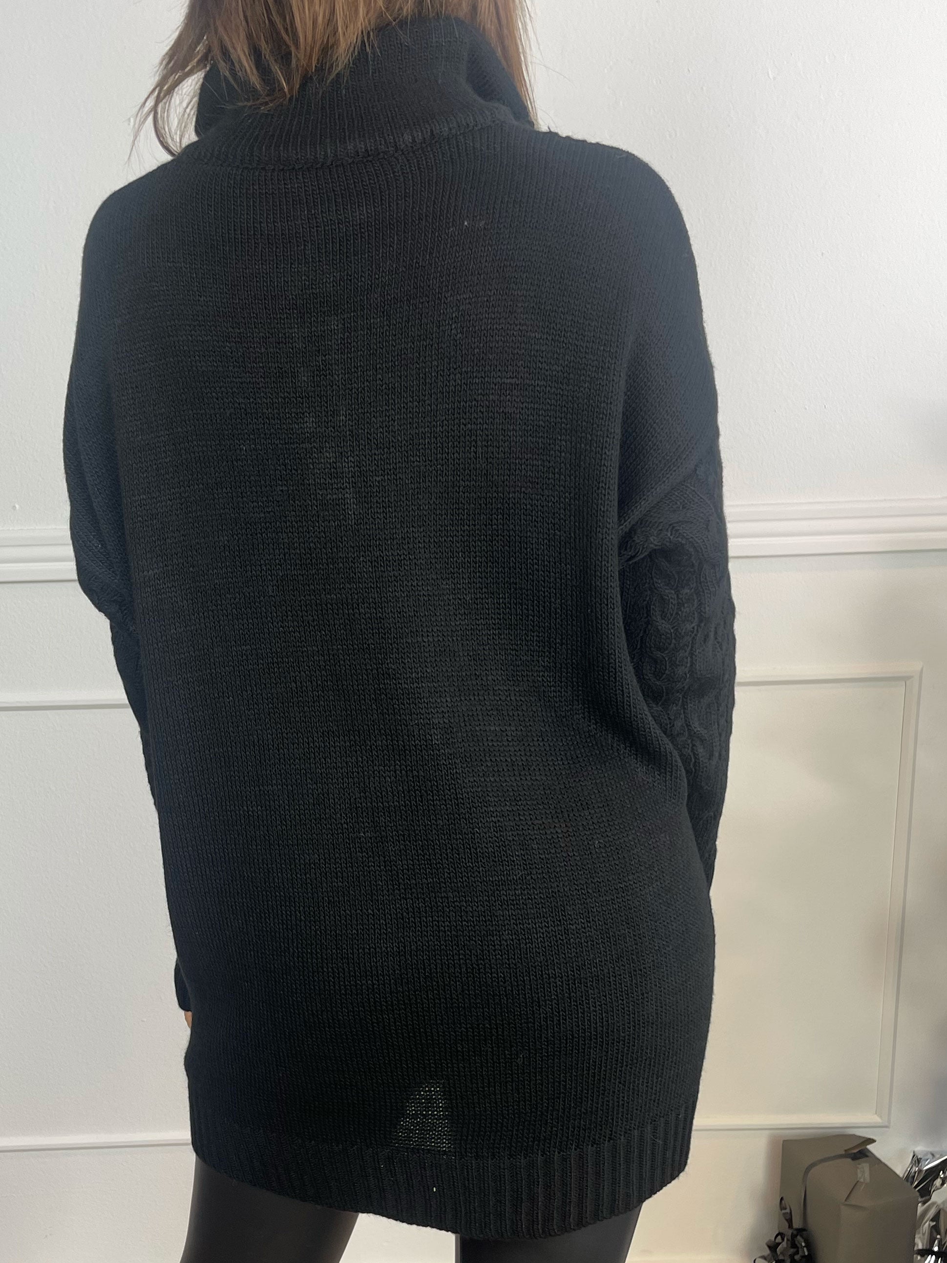 Esly - Kabelstickad tröja med dragkedja