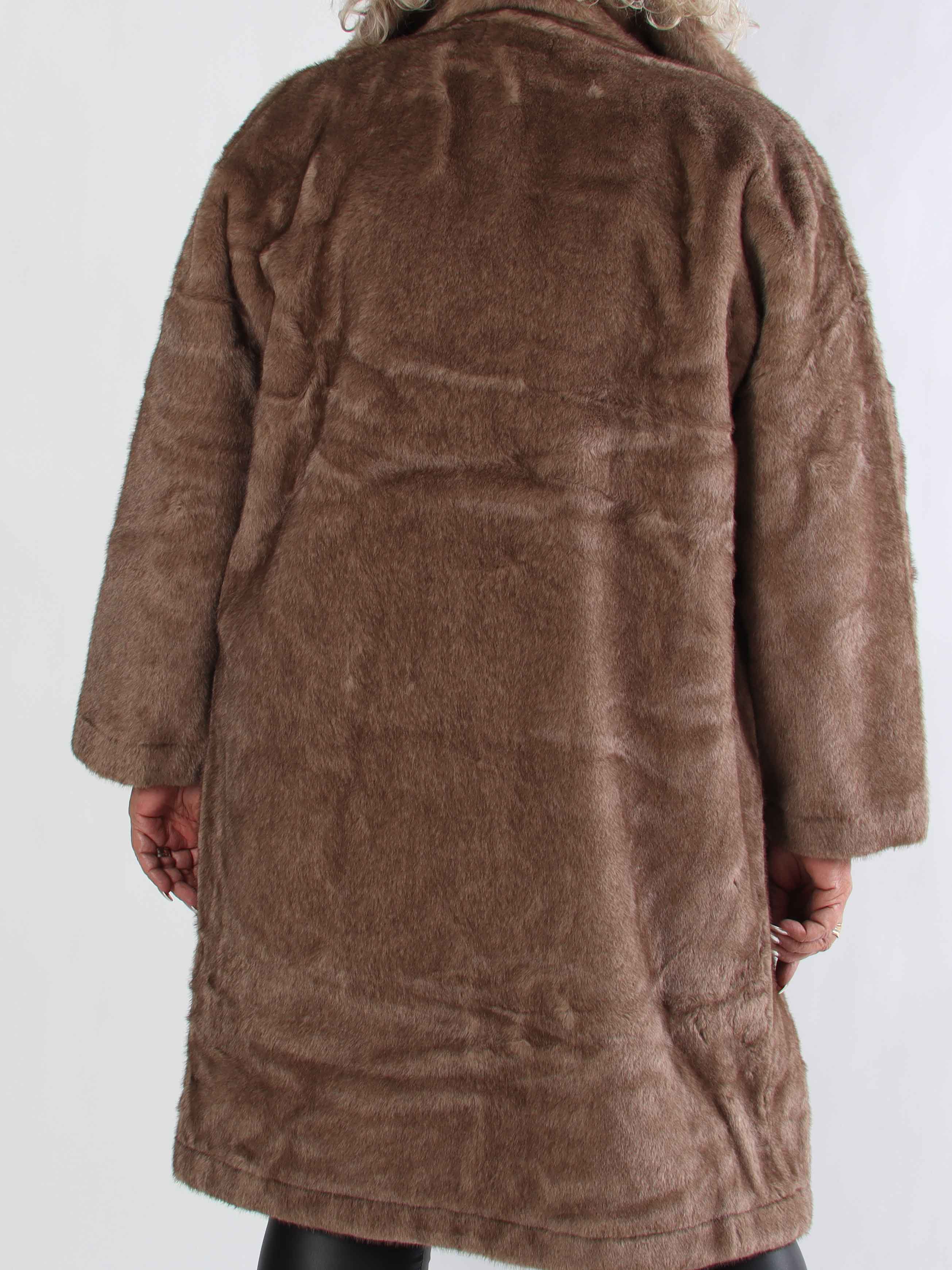 Federica - Mjuk fuskpälskappa med krage