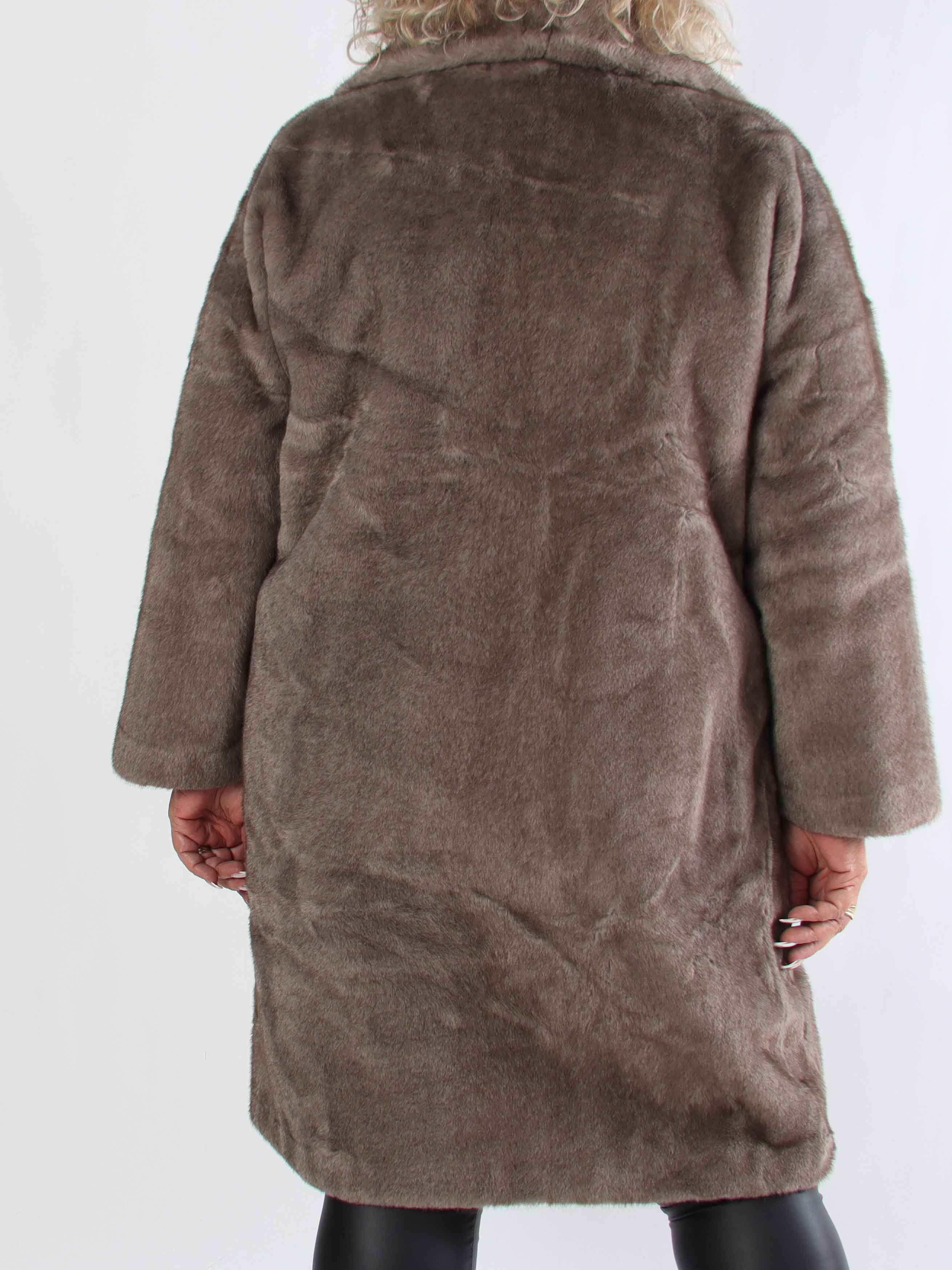 Federica - Mjuk fuskpälskappa med krage