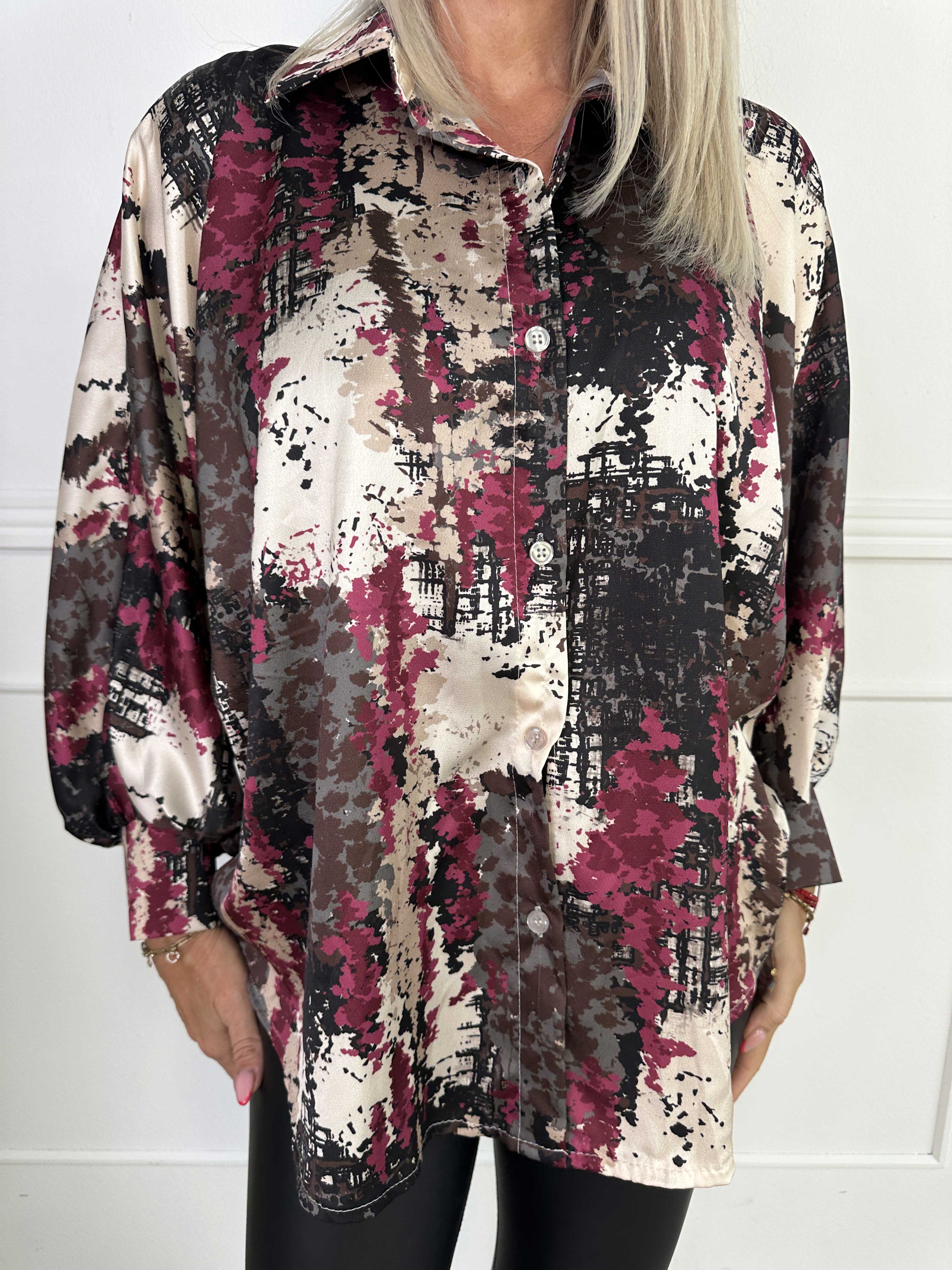 Feliciti Batik - Flerfärgad skjorta med fladdermusärmar