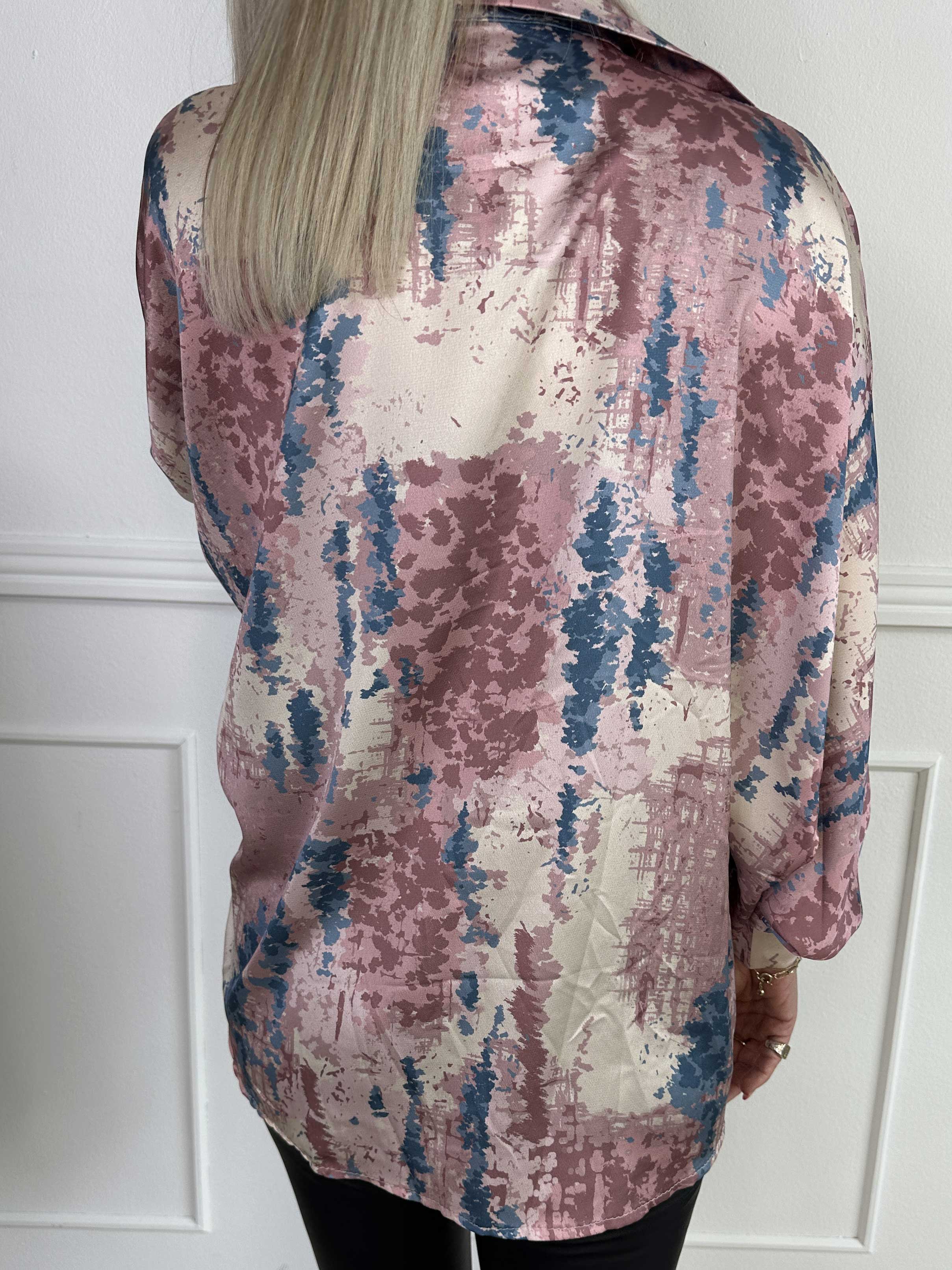 Feliciti Batik - Flerfärgad skjorta med fladdermusärmar