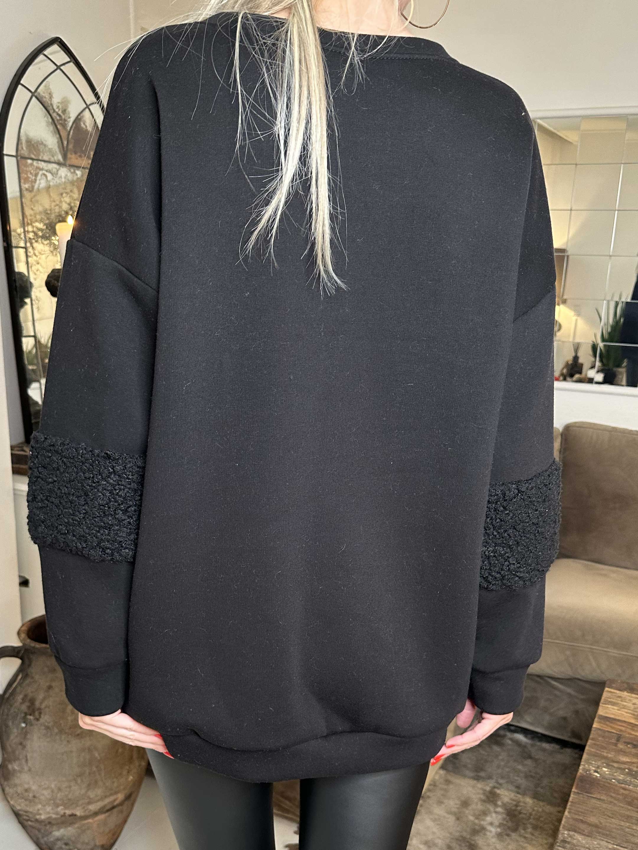 Fenya - Sweatshirt med detaljer i mjuk plysch