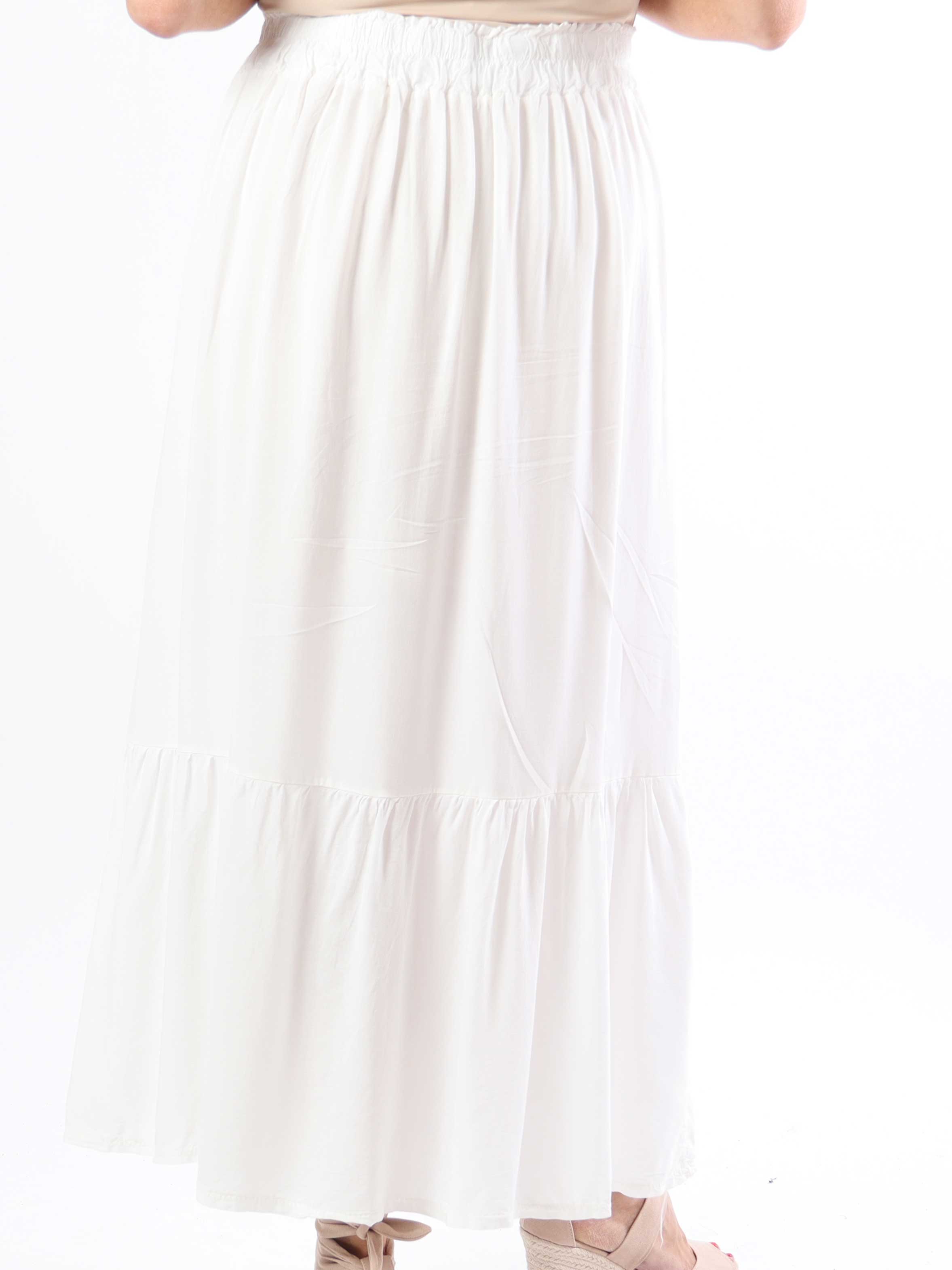 Florida - Söt plus size kjol i viskos med volang i nederkanten