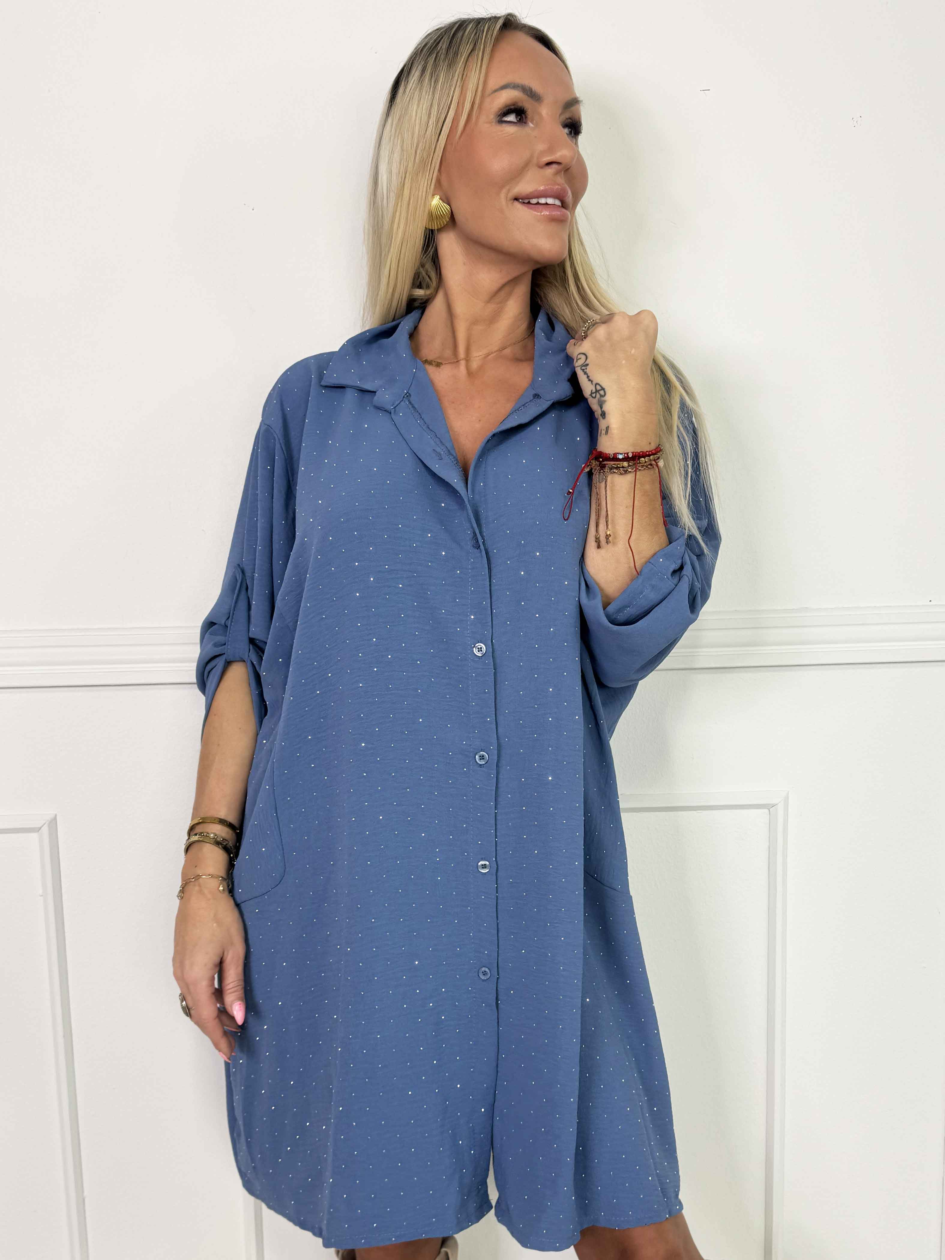 Franci - Skjortekjole i viskose med similisten