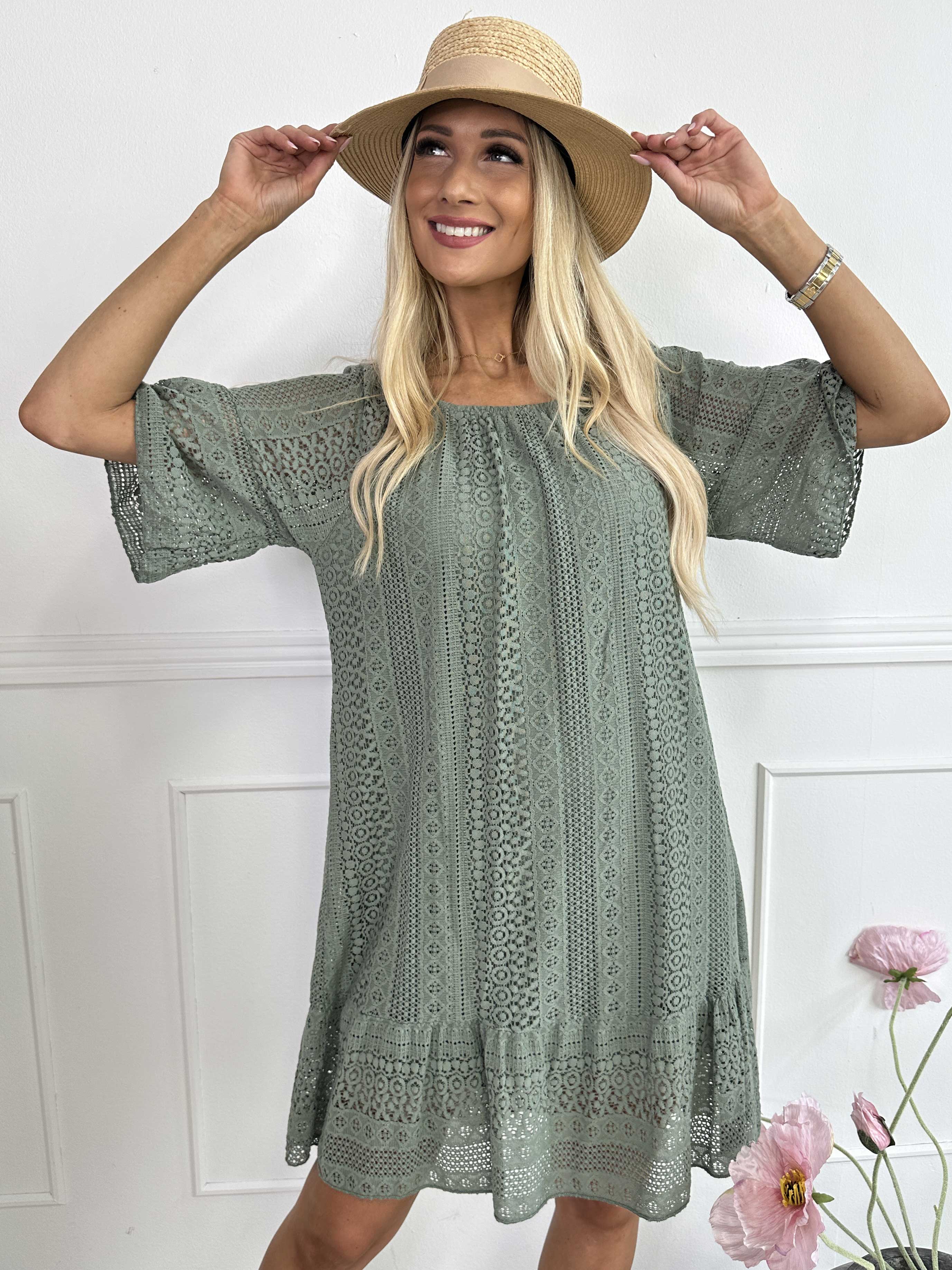 Galateia Sleeves - Klänning i mjuk spets i bomull