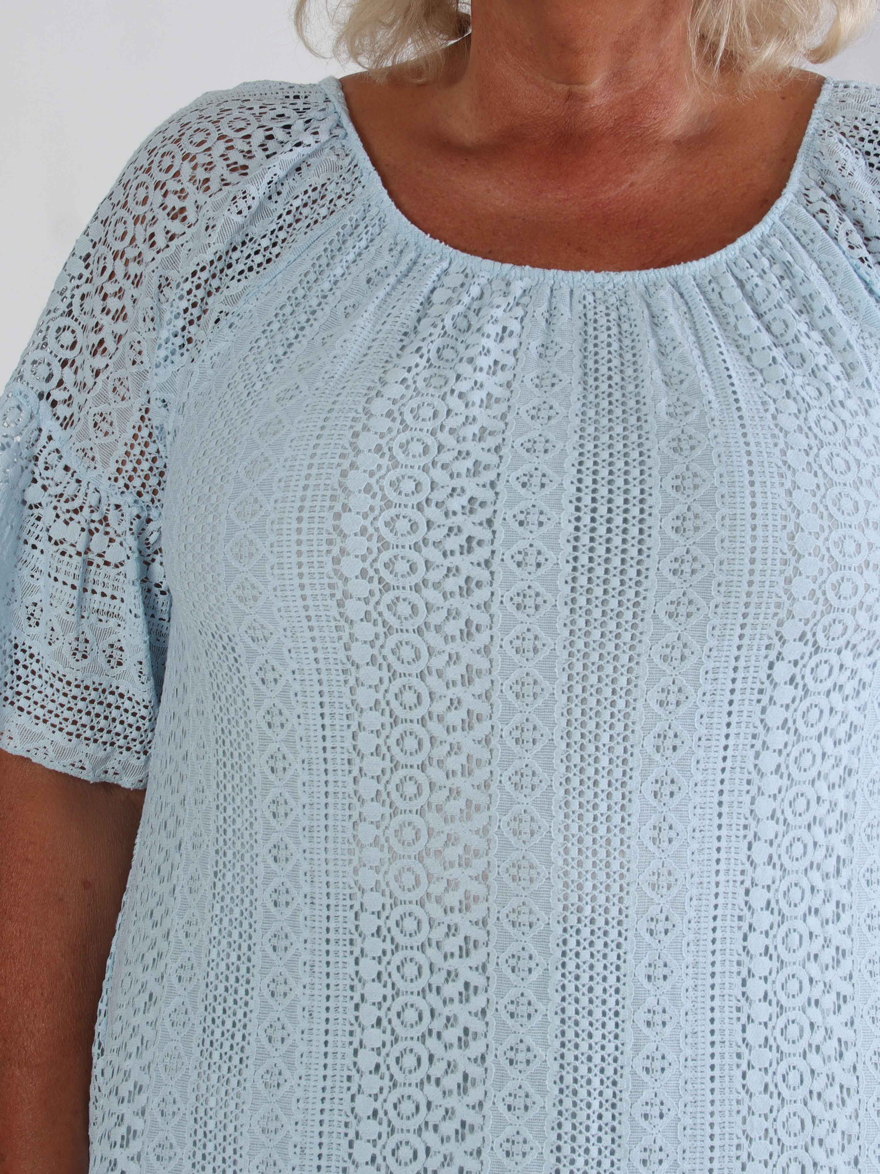 Galateia Sleeves - Plus size klänning i mjuk spets i bomull