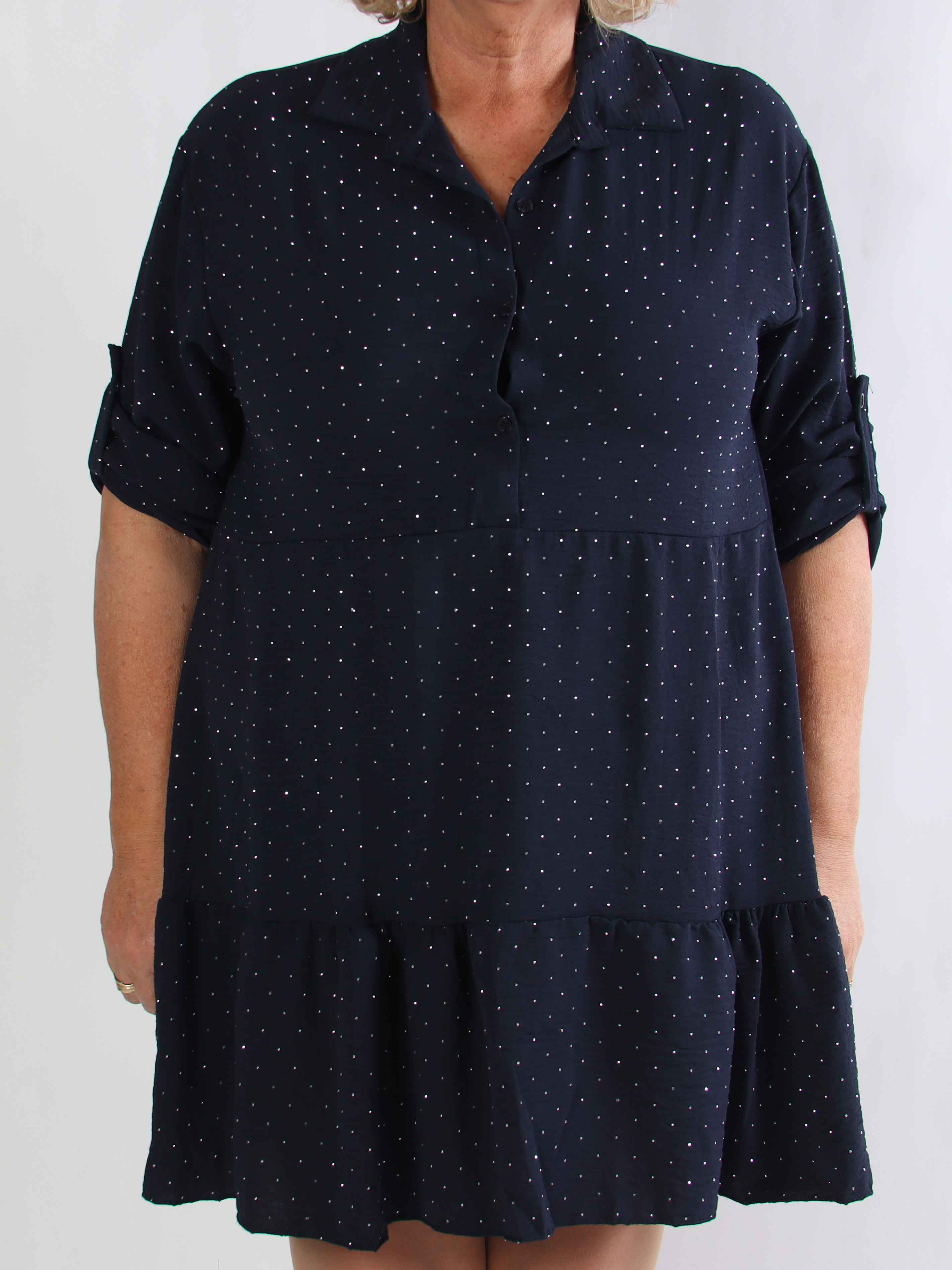 Gissele - Sød plus size kjole i viskose med fine similisten