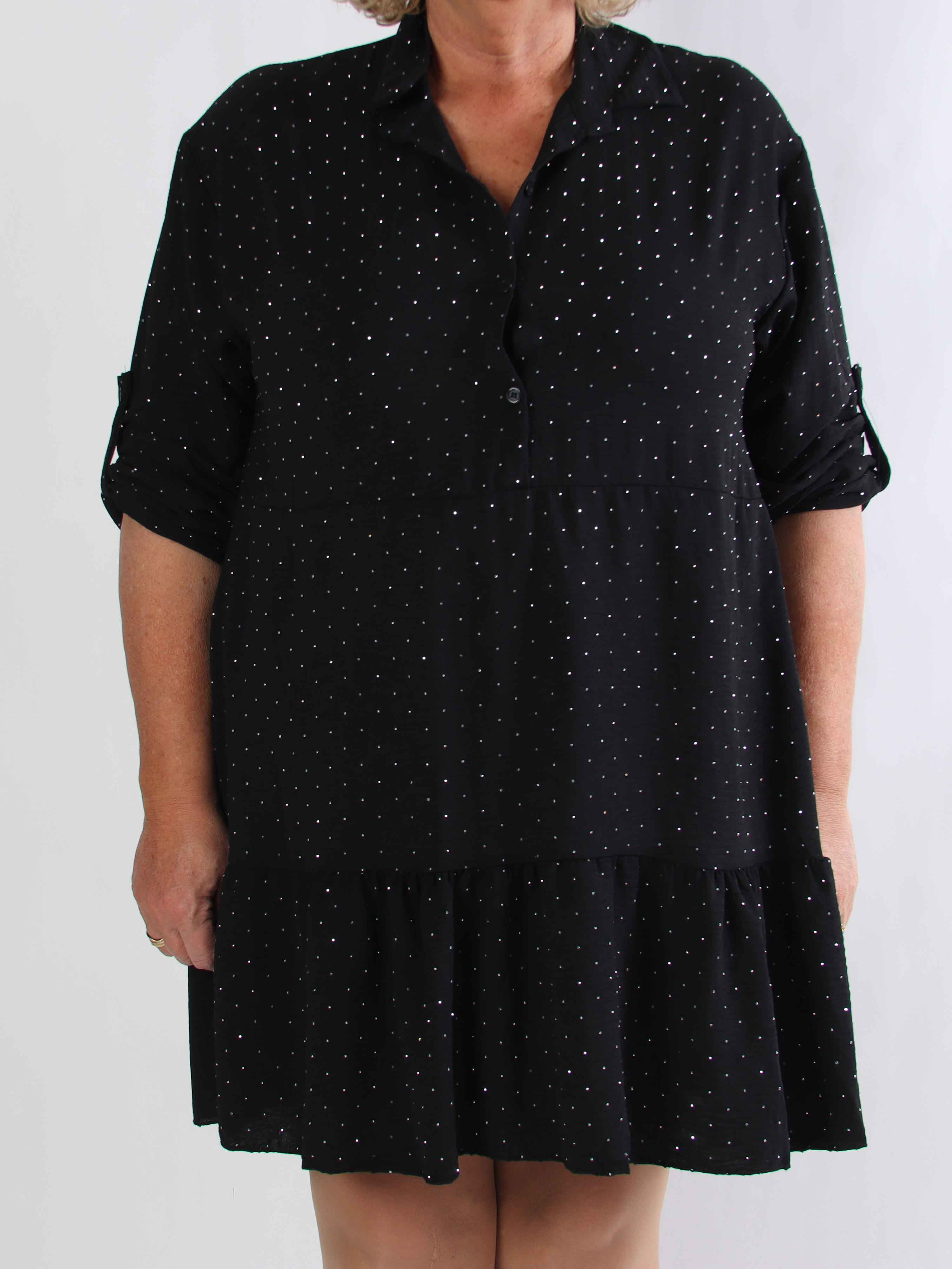 Gissele - Sød plus size kjole i viskose med fine similisten