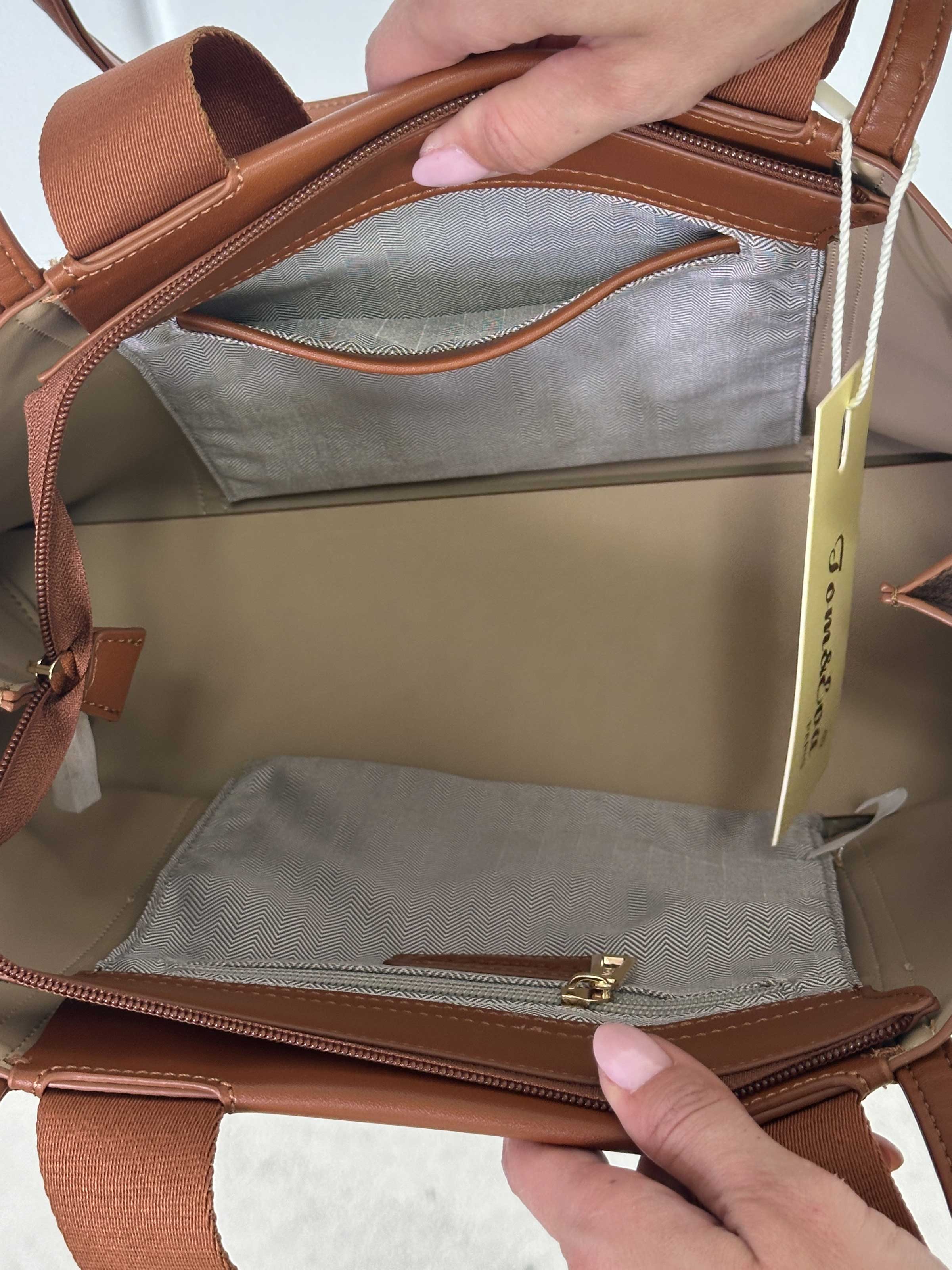 Guri - Brun mönstrad shopper bag