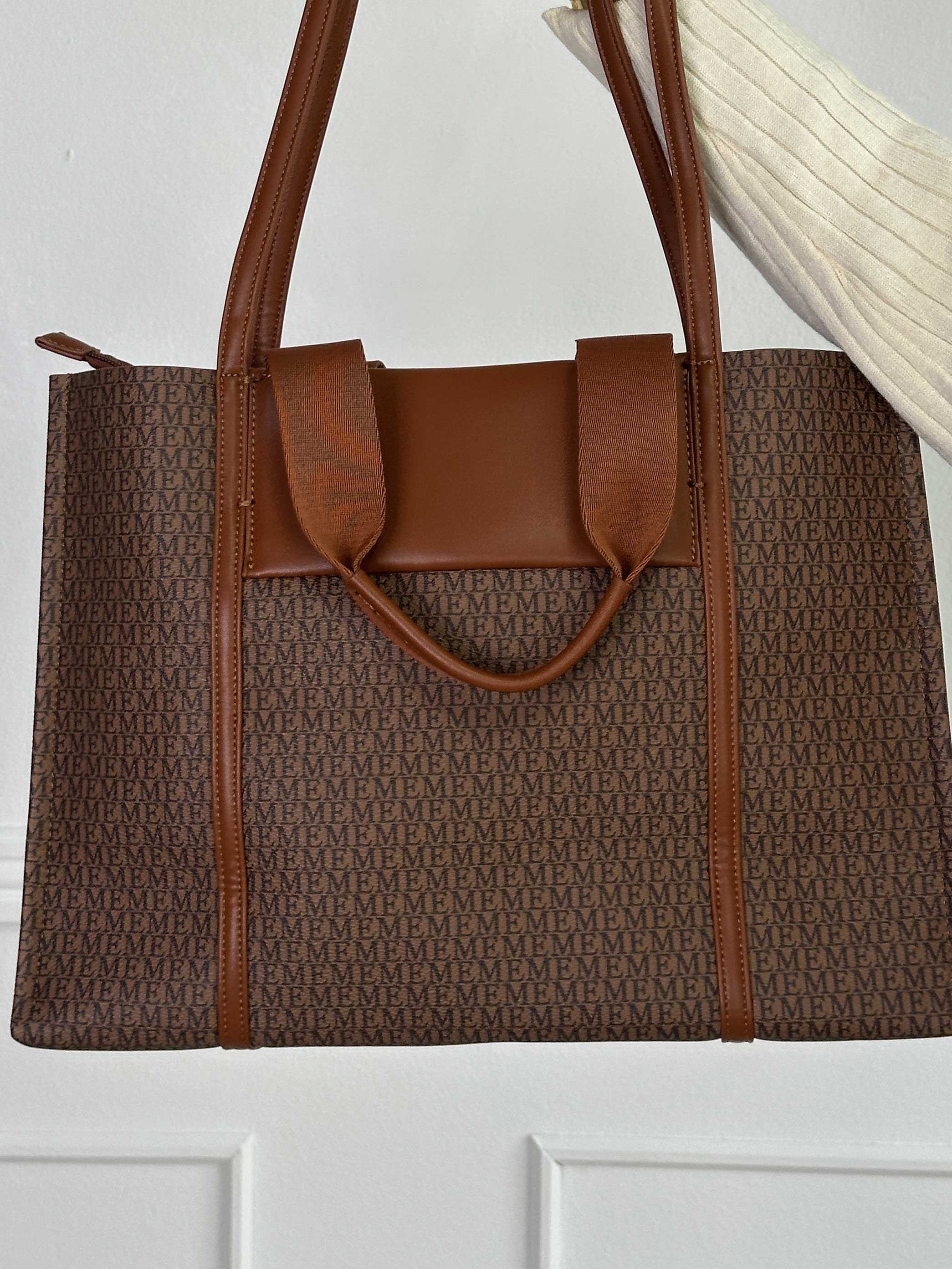 Guri - Brun mönstrad shopper bag