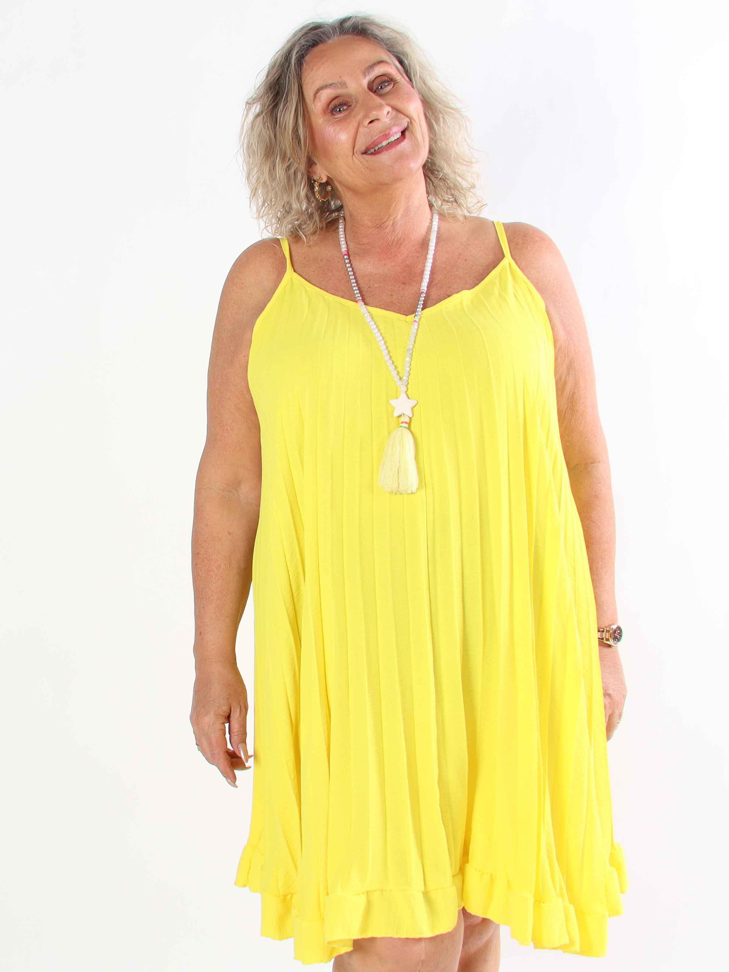 Harper - Plisserad viskos plus size klänning i a-form