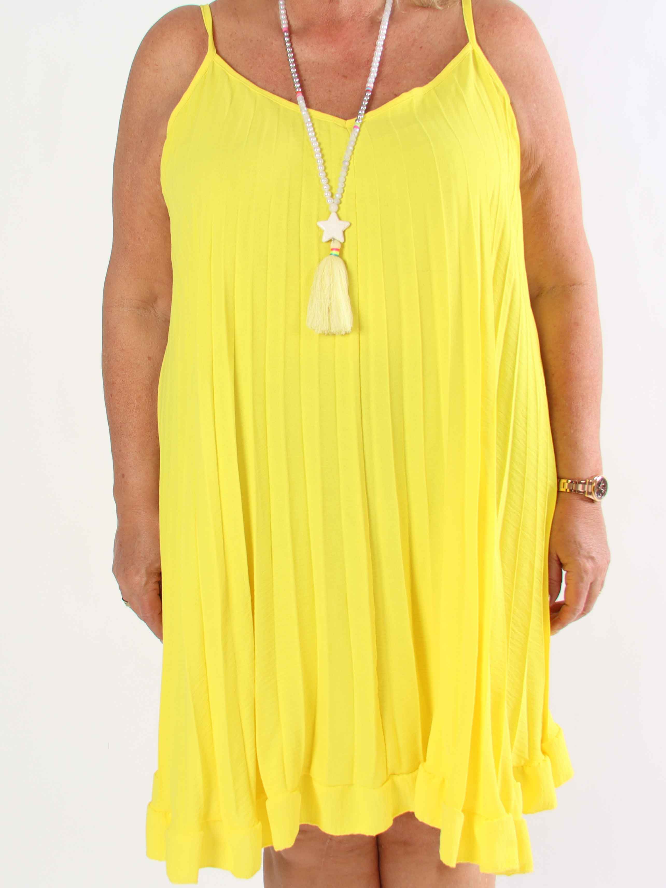 Harper - Plisserad viskos plus size klänning i a-form