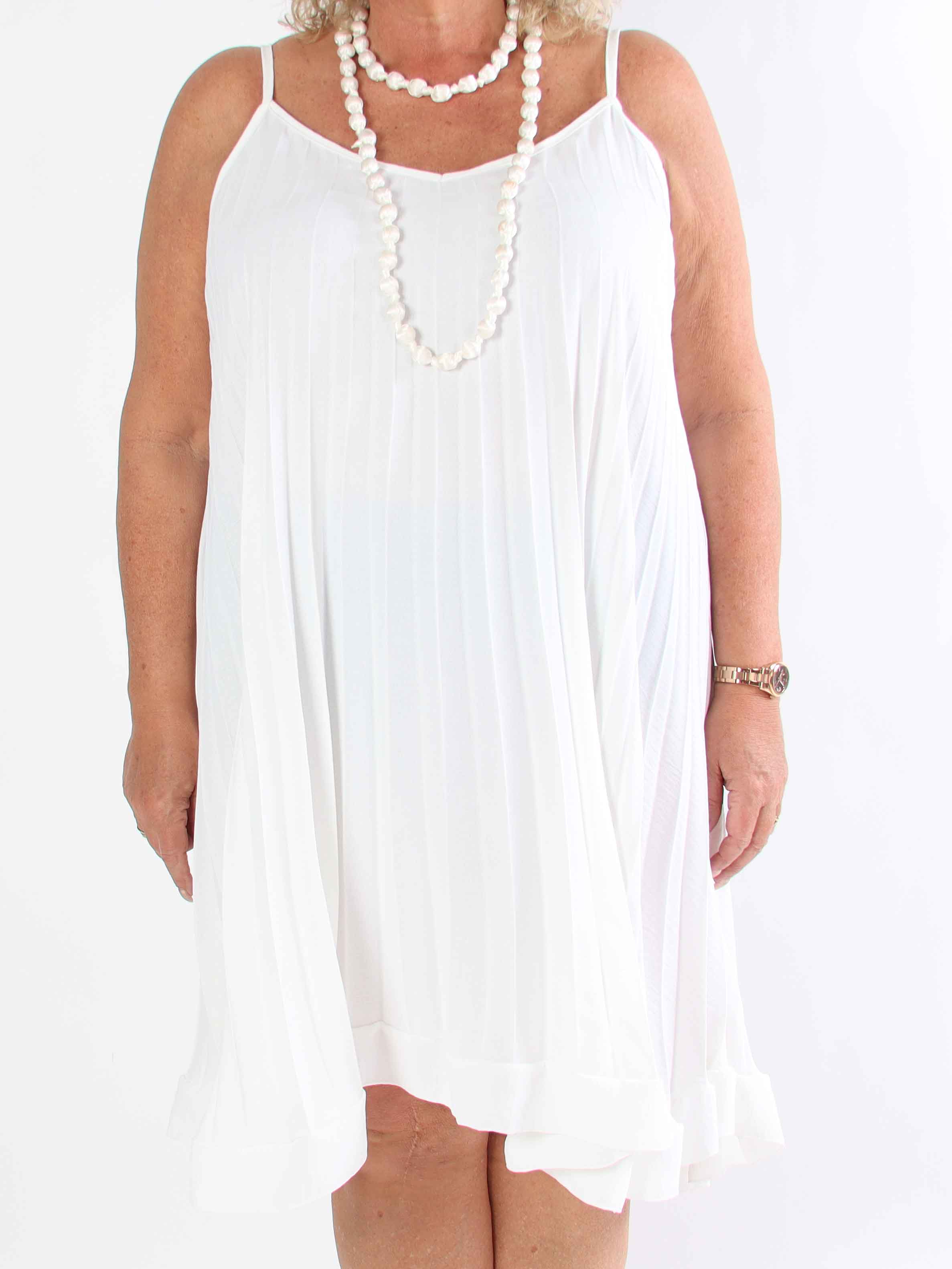 Harper - Plisserad viskos plus size klänning i a-form