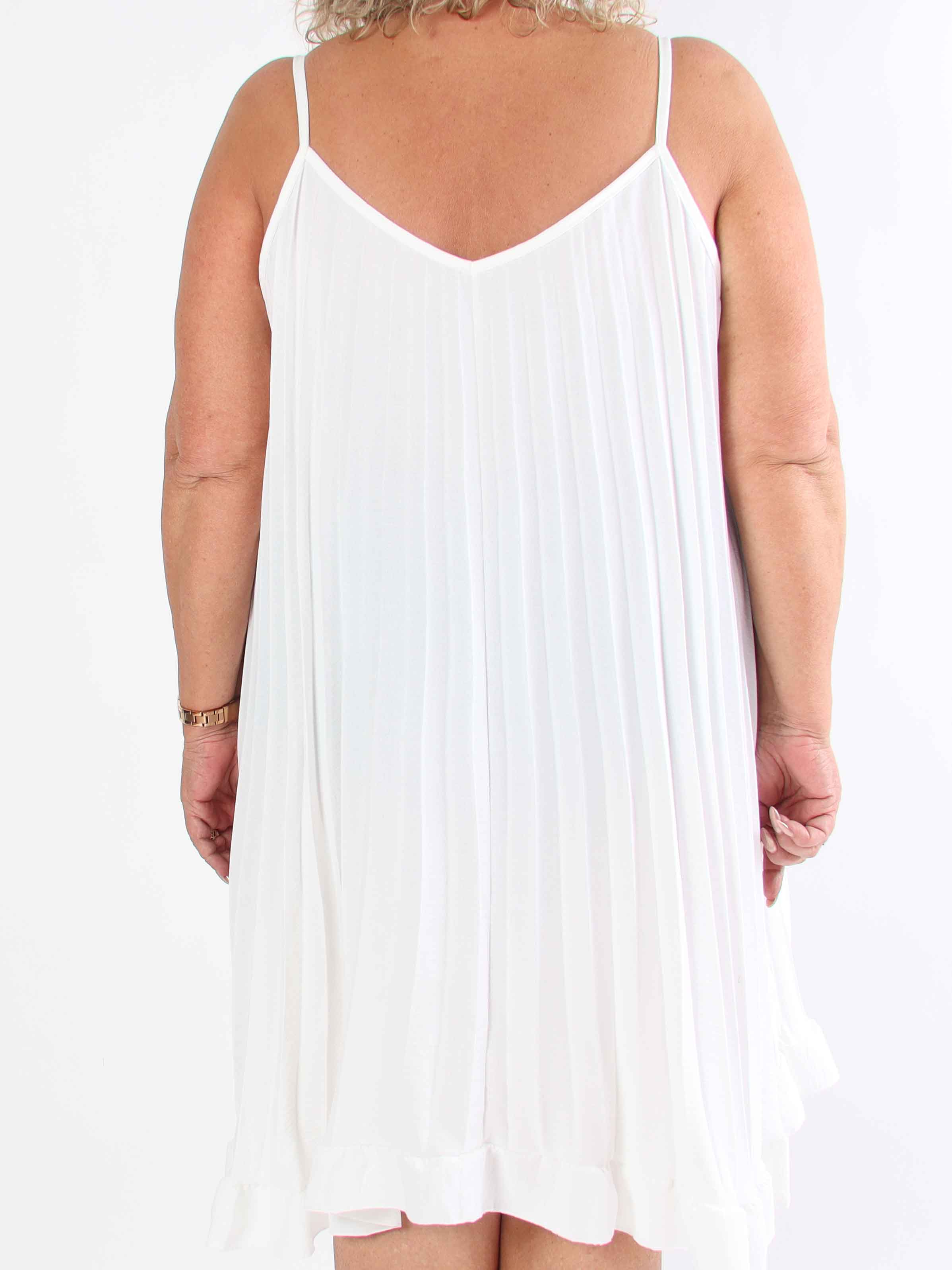 Harper - Plisserad viskos plus size klänning i a-form