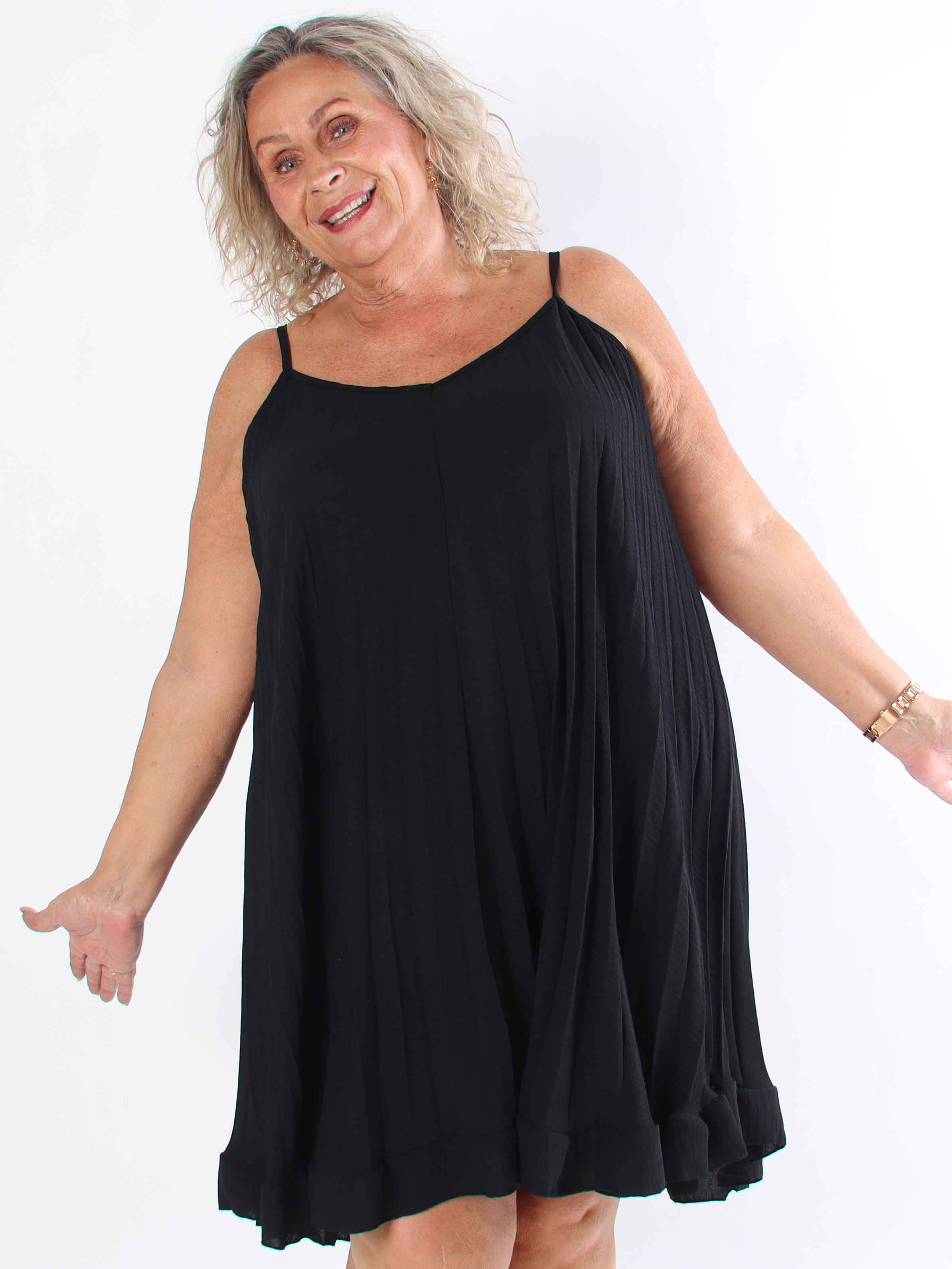 Harper - Plisserad viskos plus size klänning i a-form