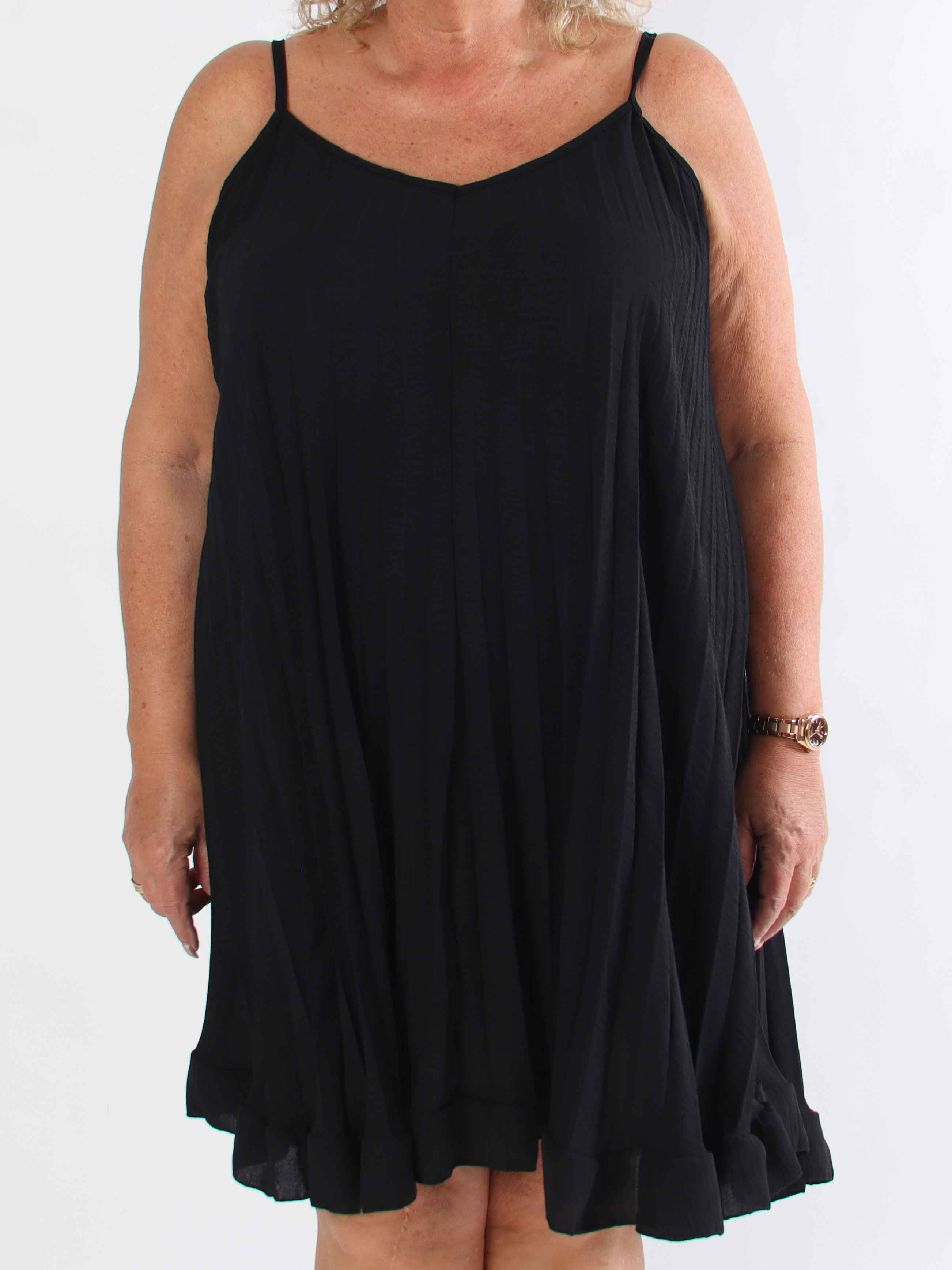 Harper - Plisserad viskos plus size klänning i a-form