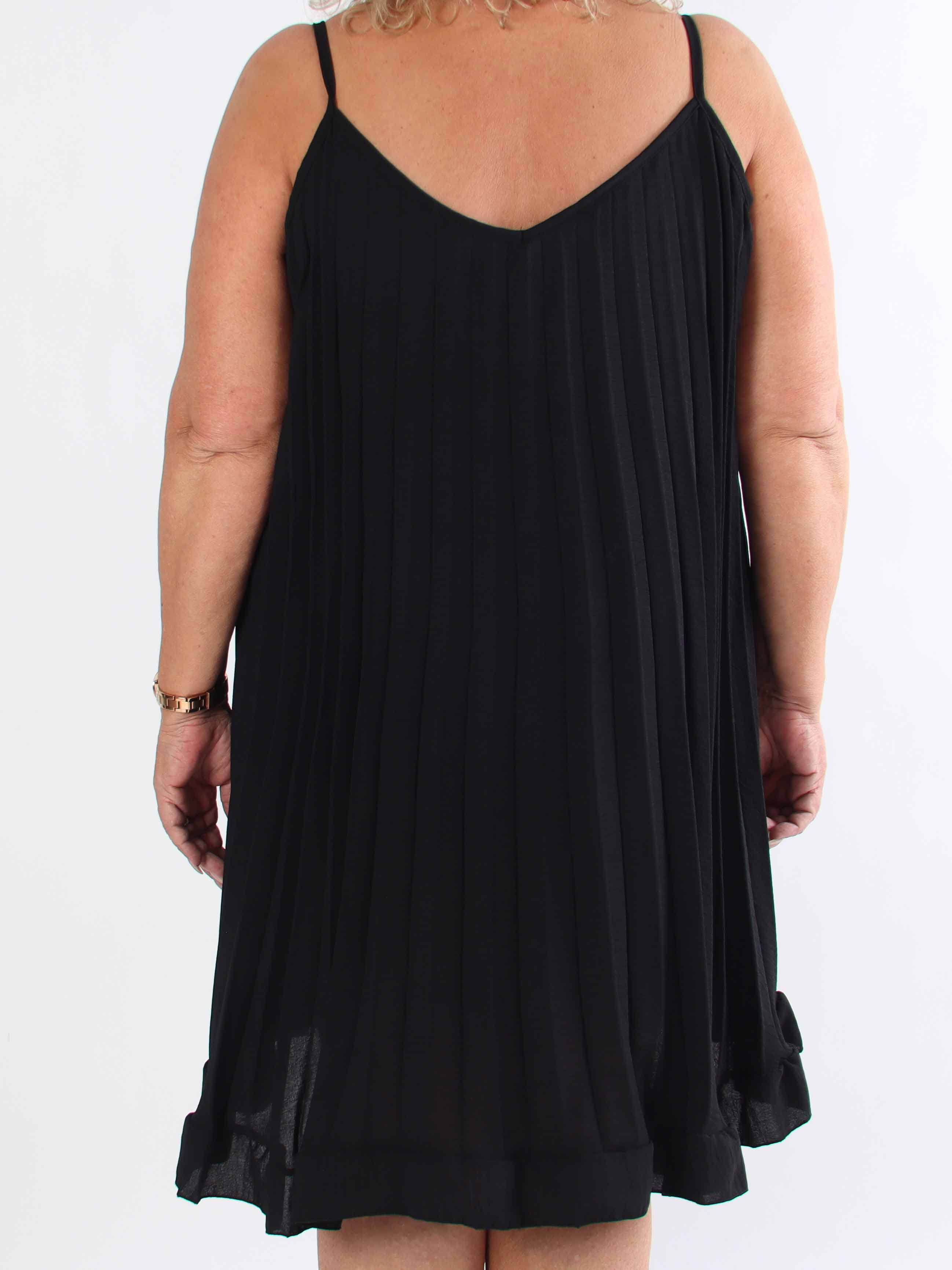 Harper - Plisserad viskos plus size klänning i a-form