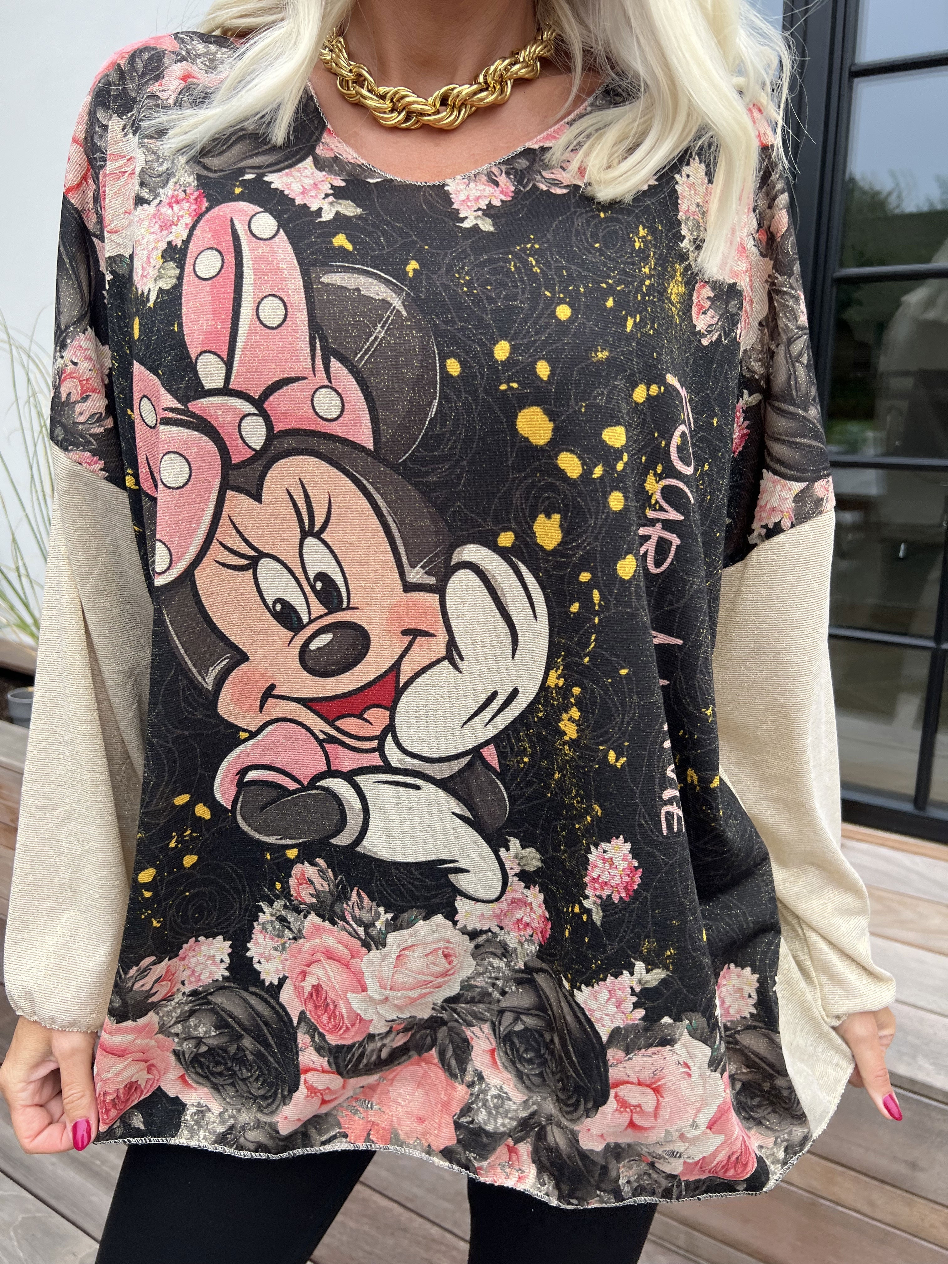 Hecate - Blus med söta motiv och glittertråd