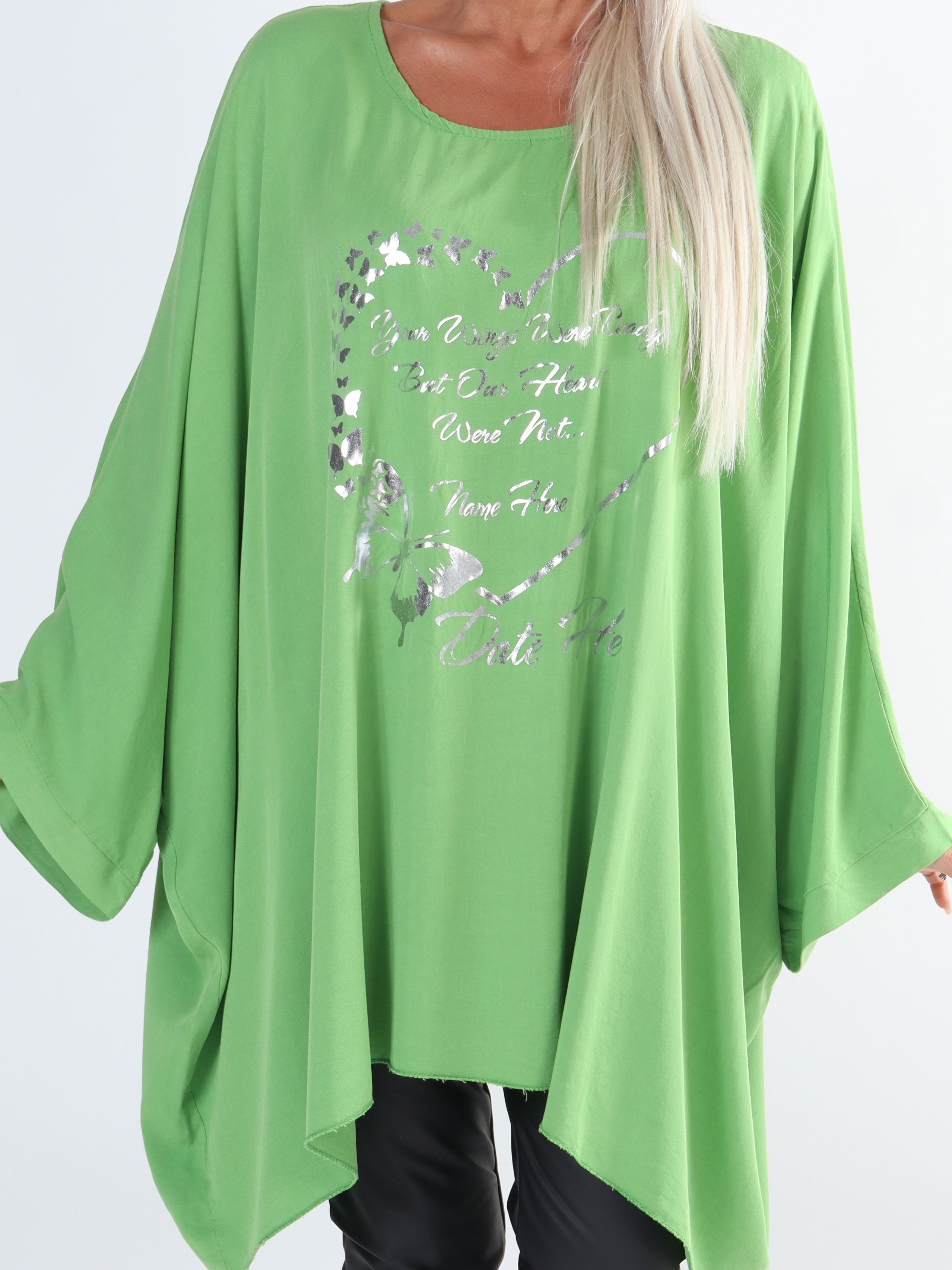 Hope Short - Cool plus size blus med motiv framtill