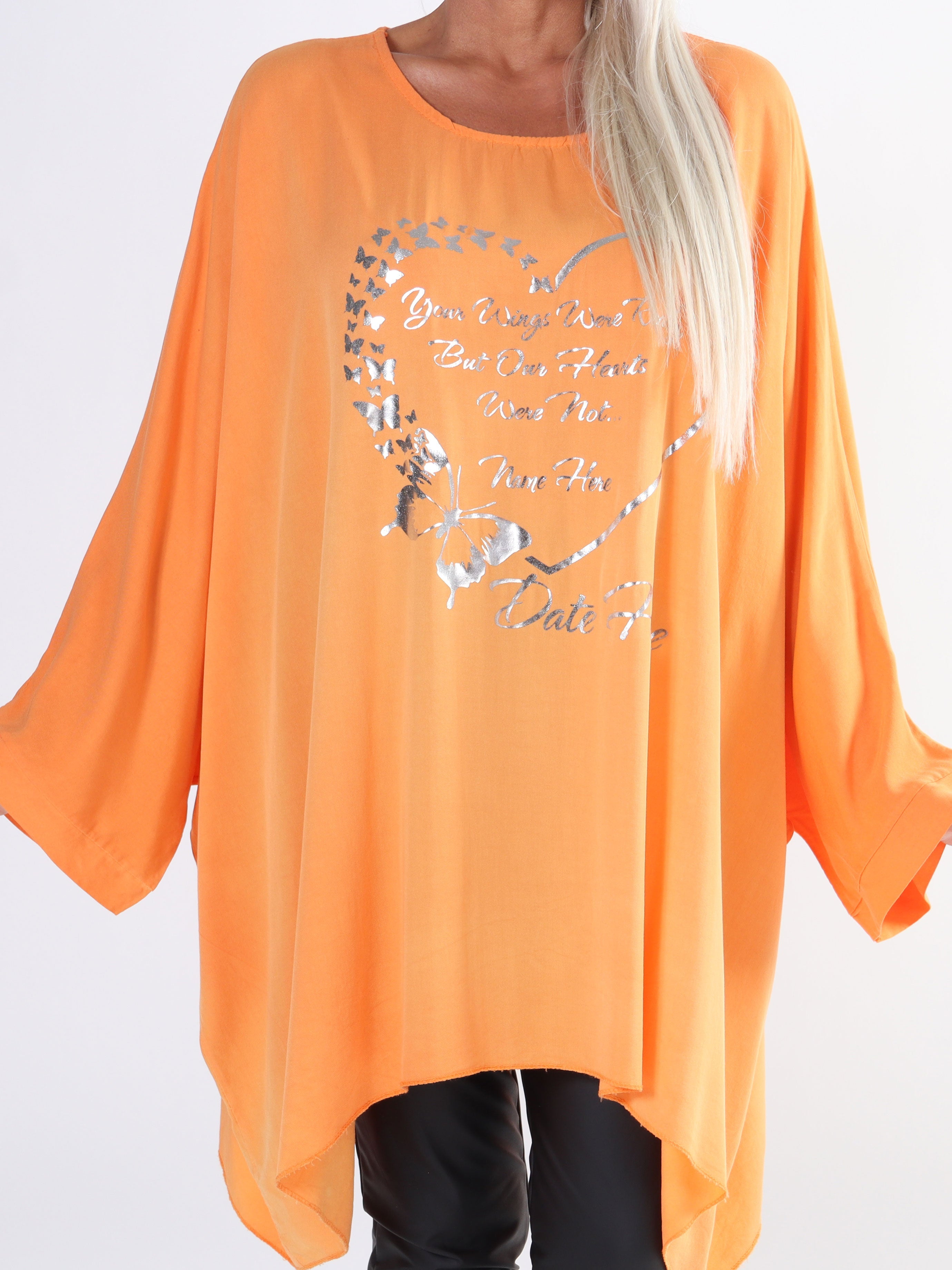 Hope Short - Cool plus size blus med motiv framtill