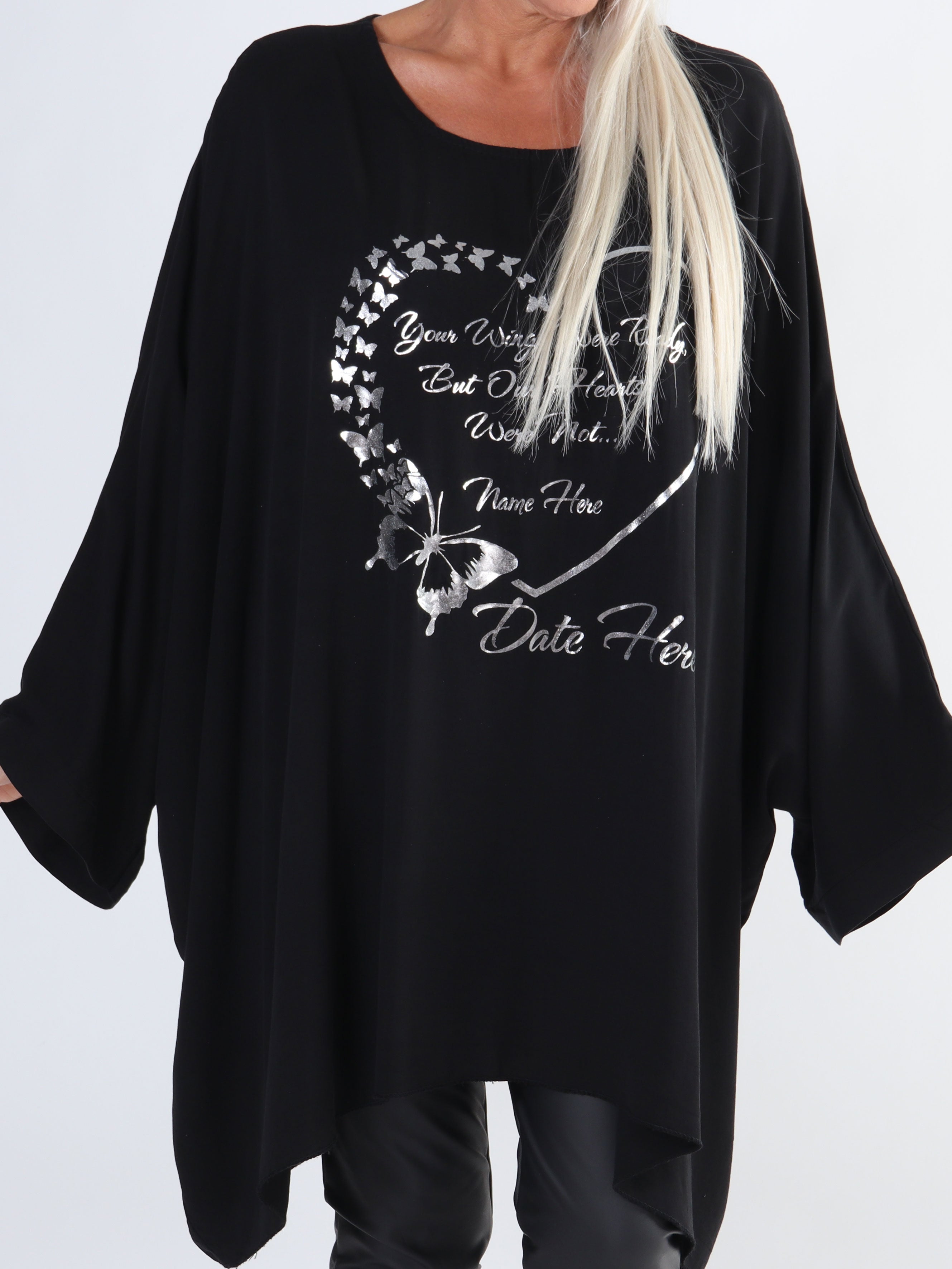 Hope Short - Cool plus size blus med motiv framtill