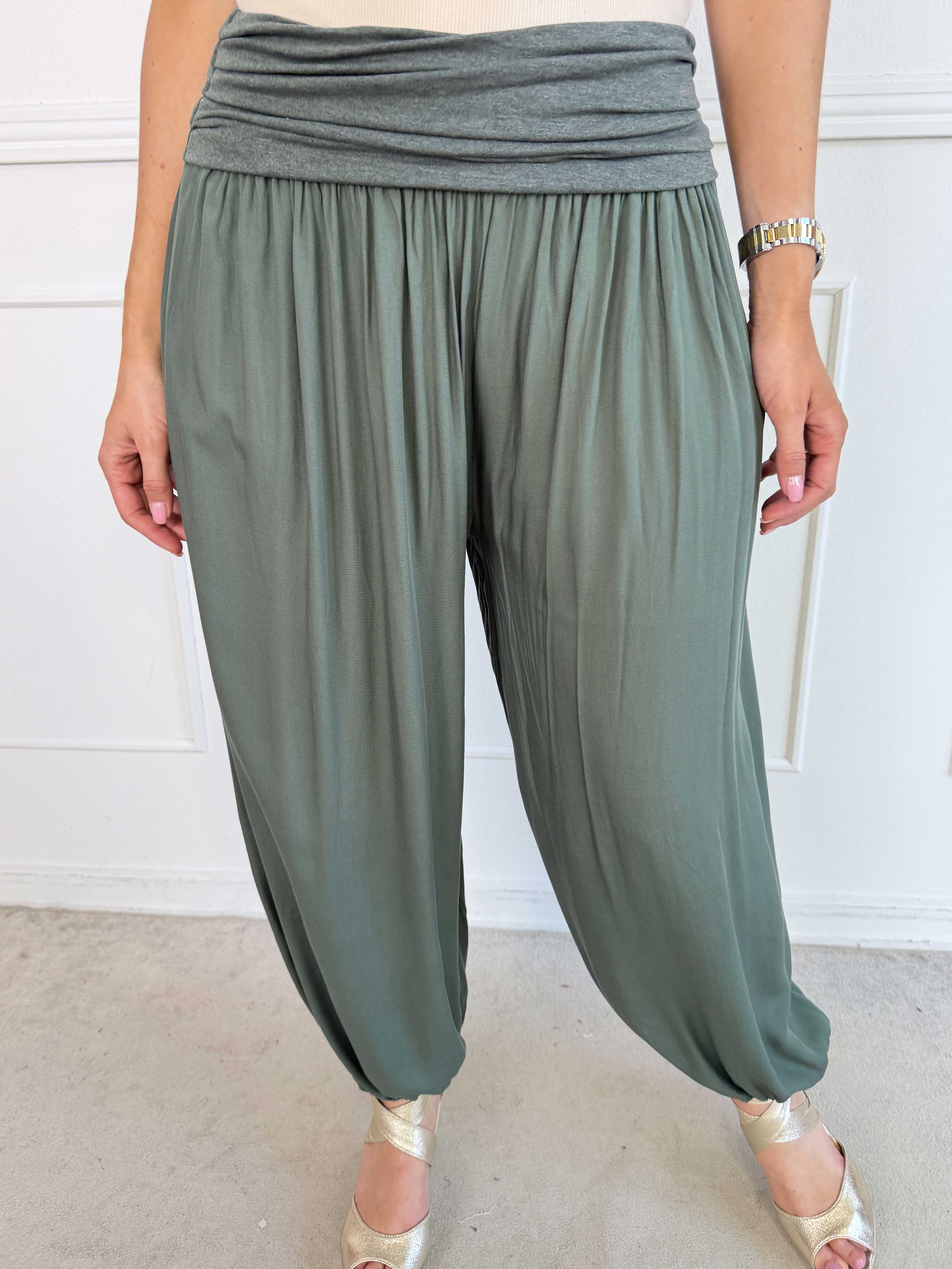 Lava – Plus size haremsbyxor i viskos med resår i midjan