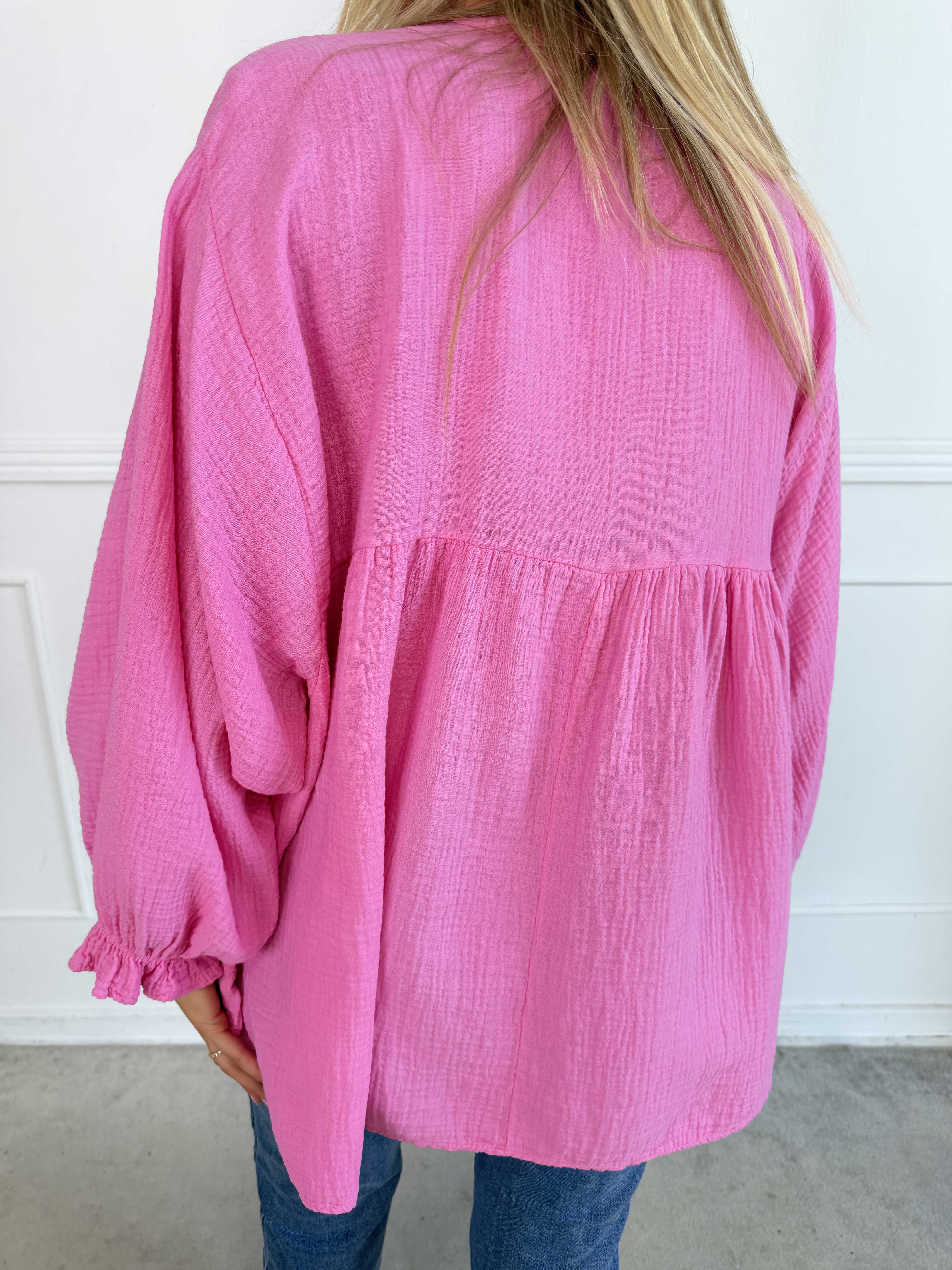 Diva Plain – Enfärgad plus size tunika i mjuk bomullsmuslin