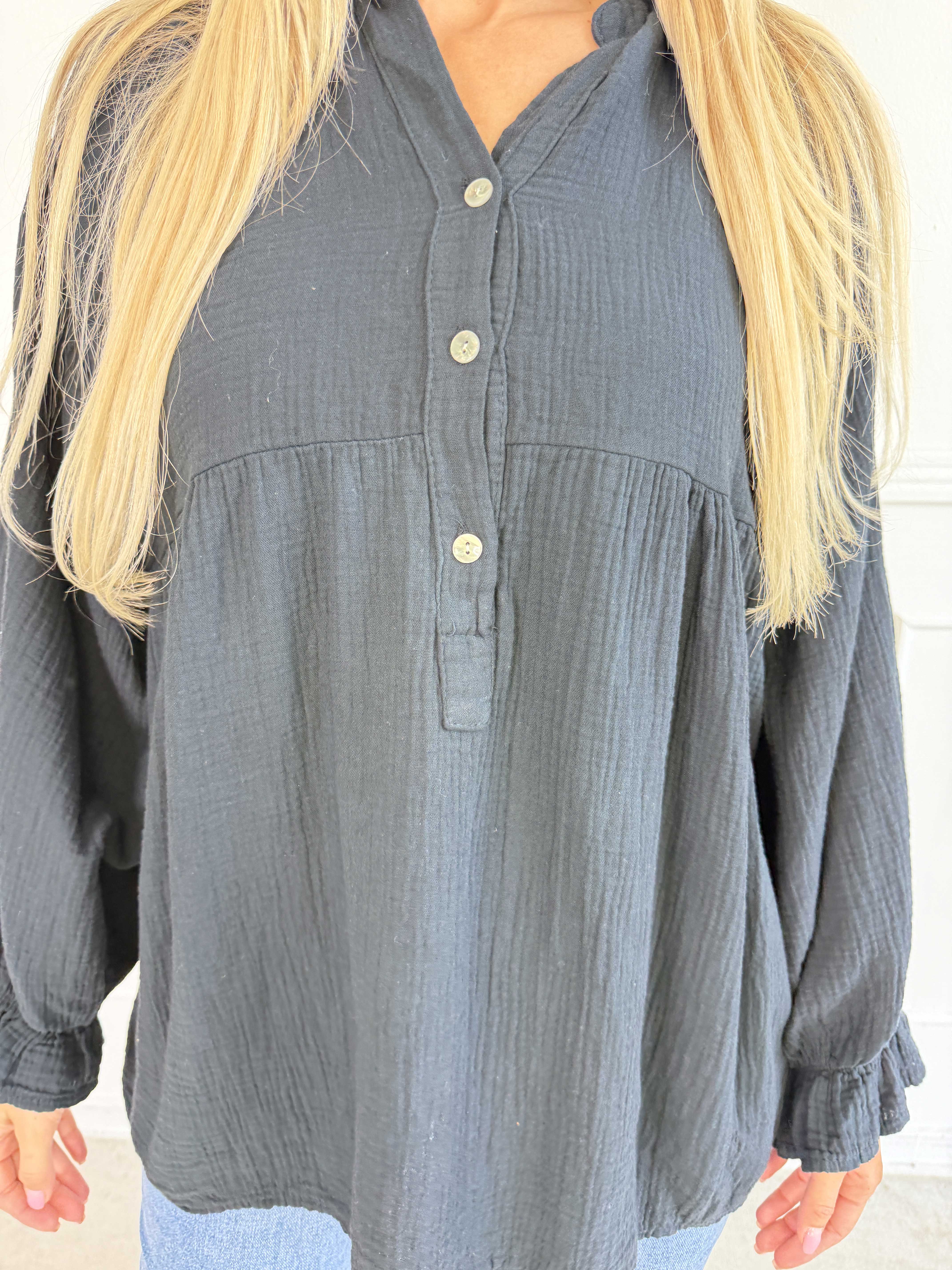 Diva Plain – Enfärgad plus size tunika i mjuk bomullsmuslin