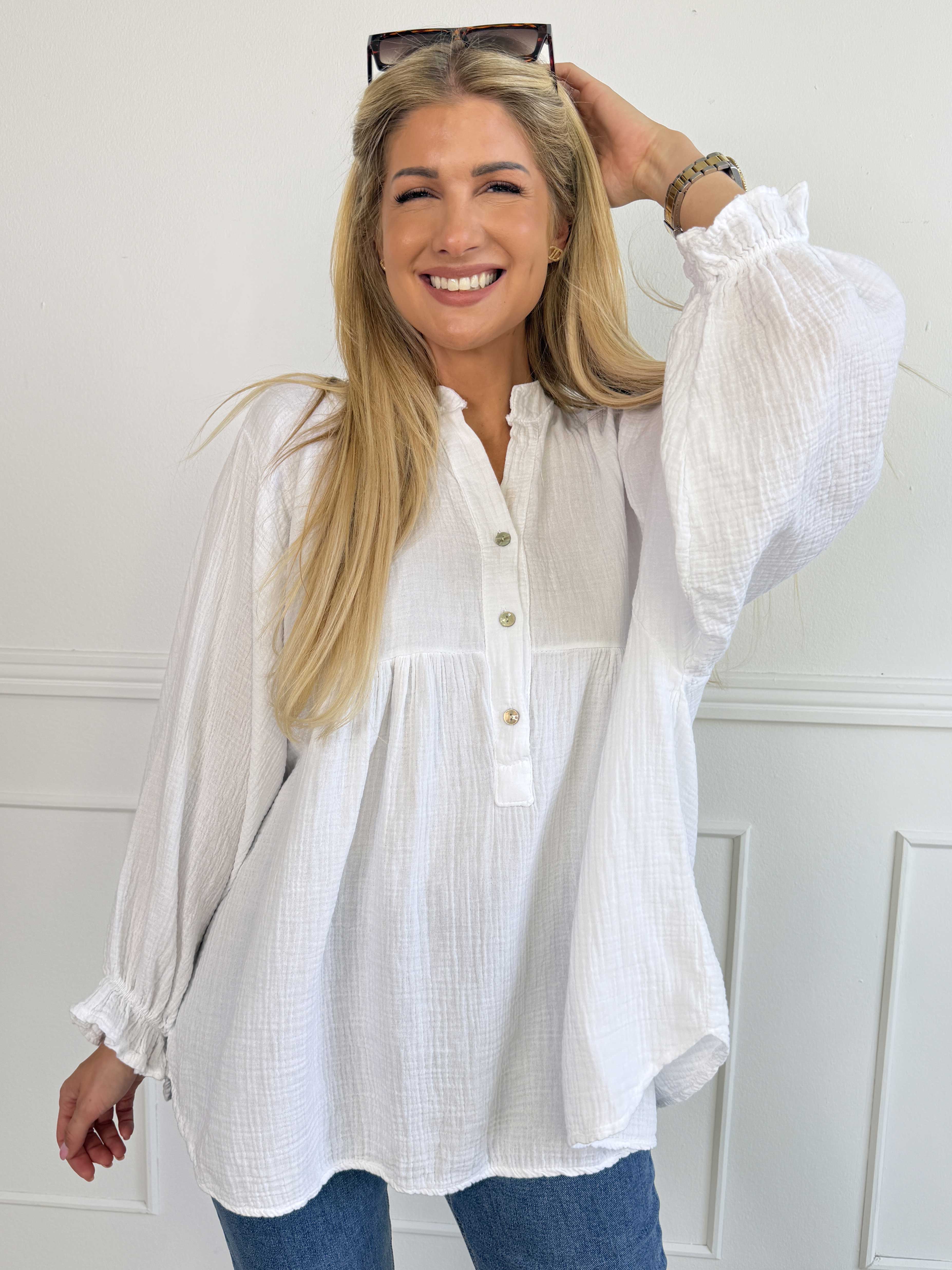Diva Plain – Enfärgad tunika i mjuk bomullsmuslin
