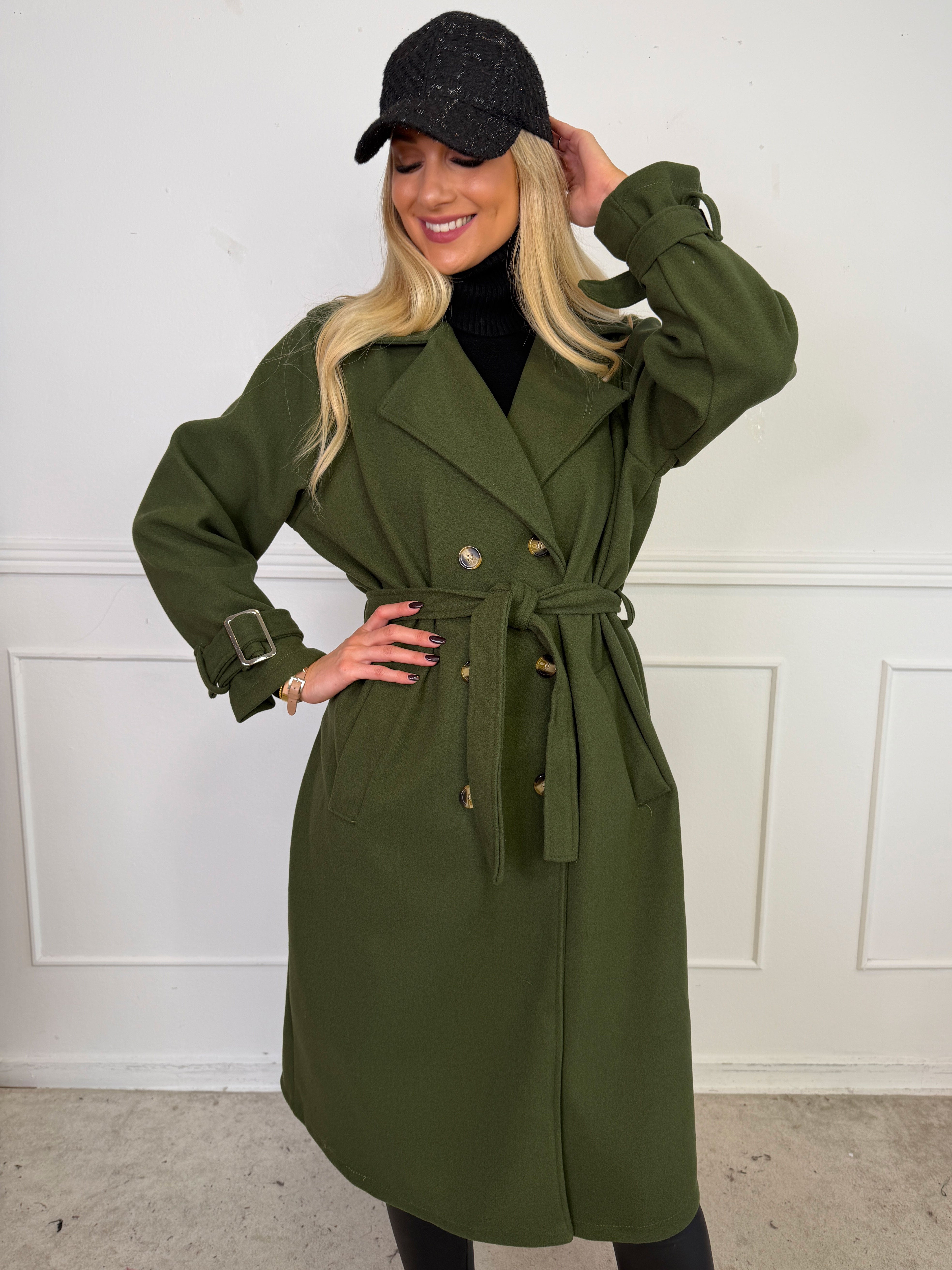 Sharpay Coat - Plus size trenchcoat med knytband
