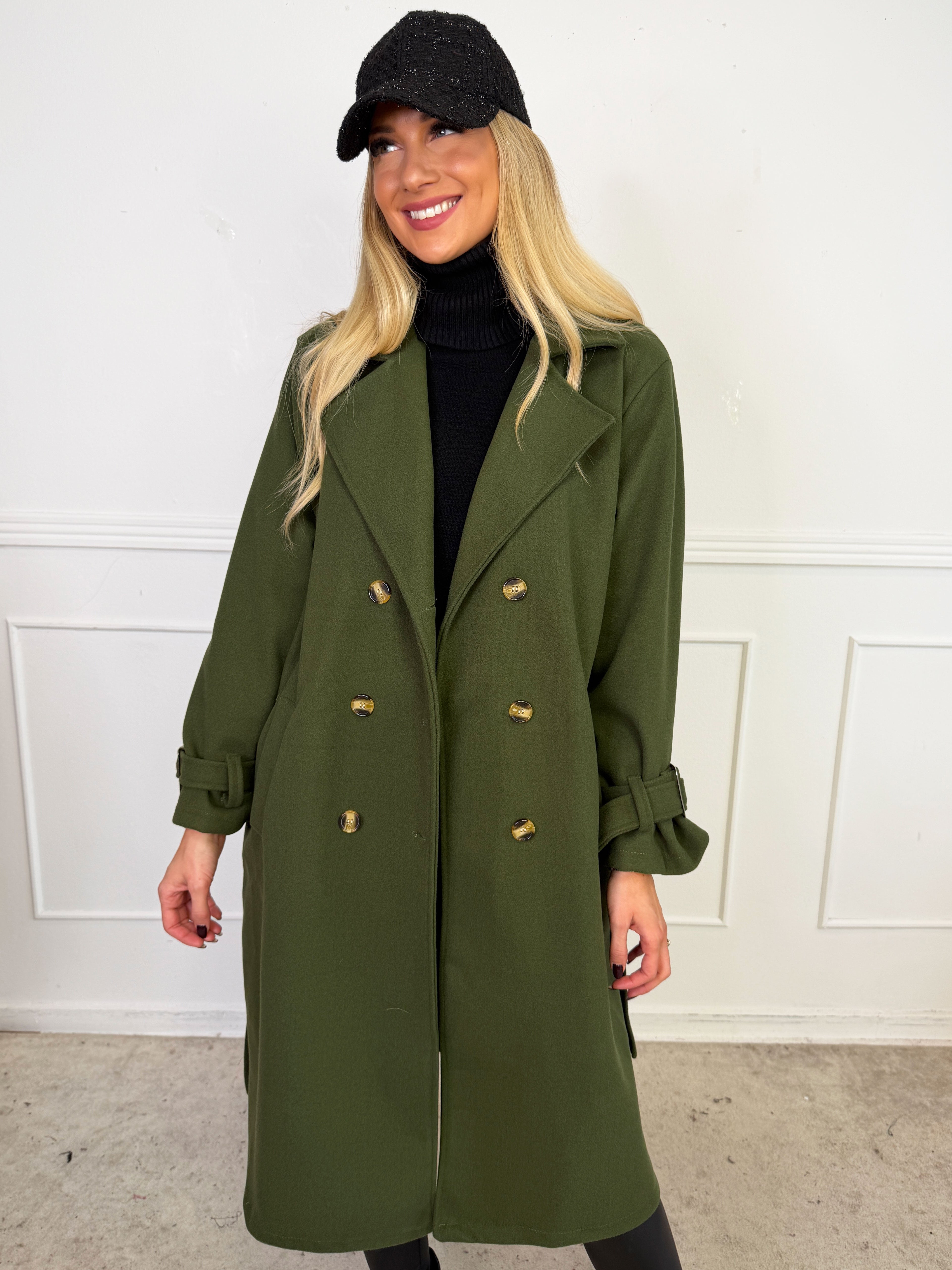 Sharpay Coat - Plus size trenchcoat med knytband