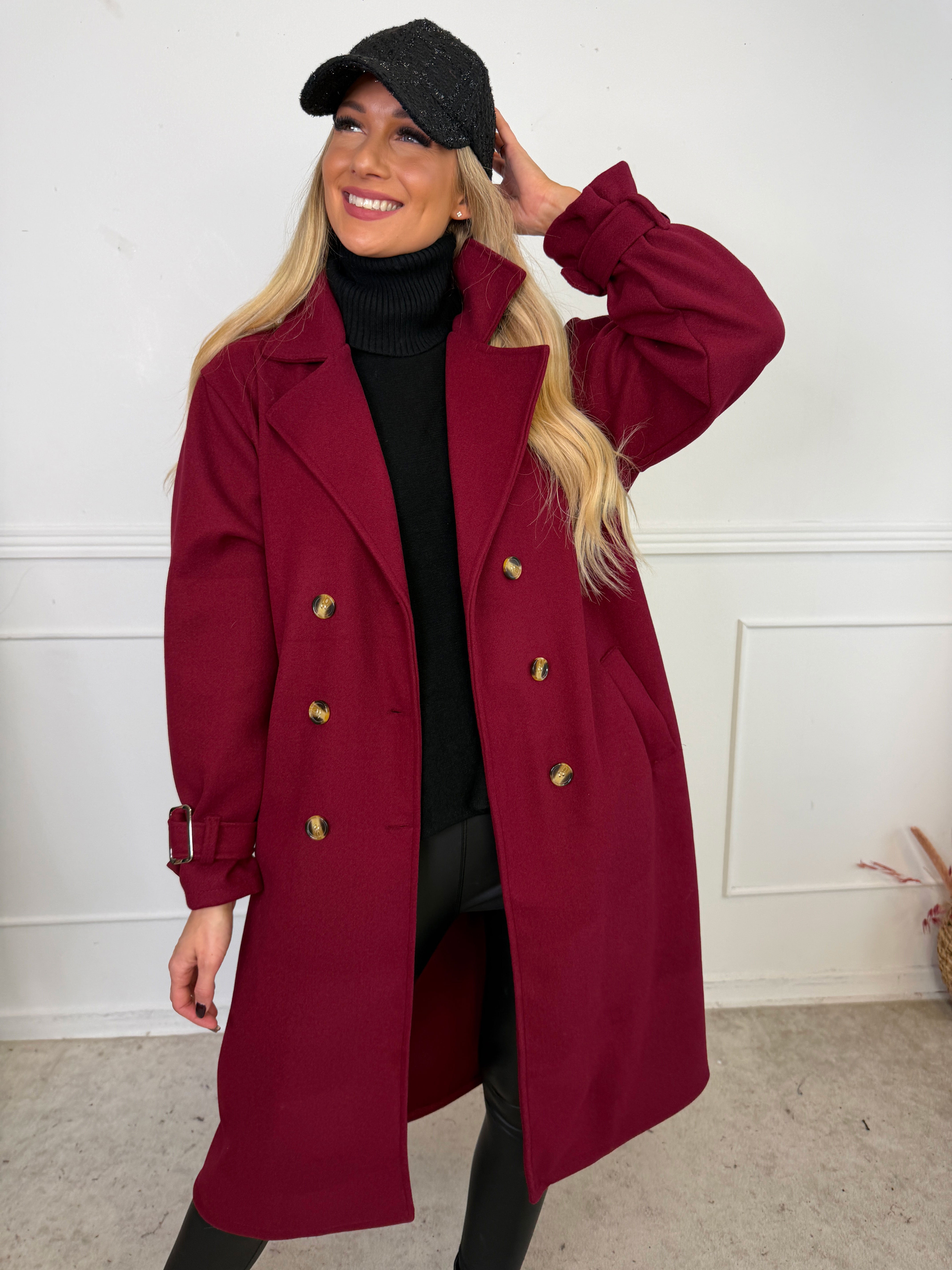 Sharpay Coat - Plus size trenchcoat med knytband