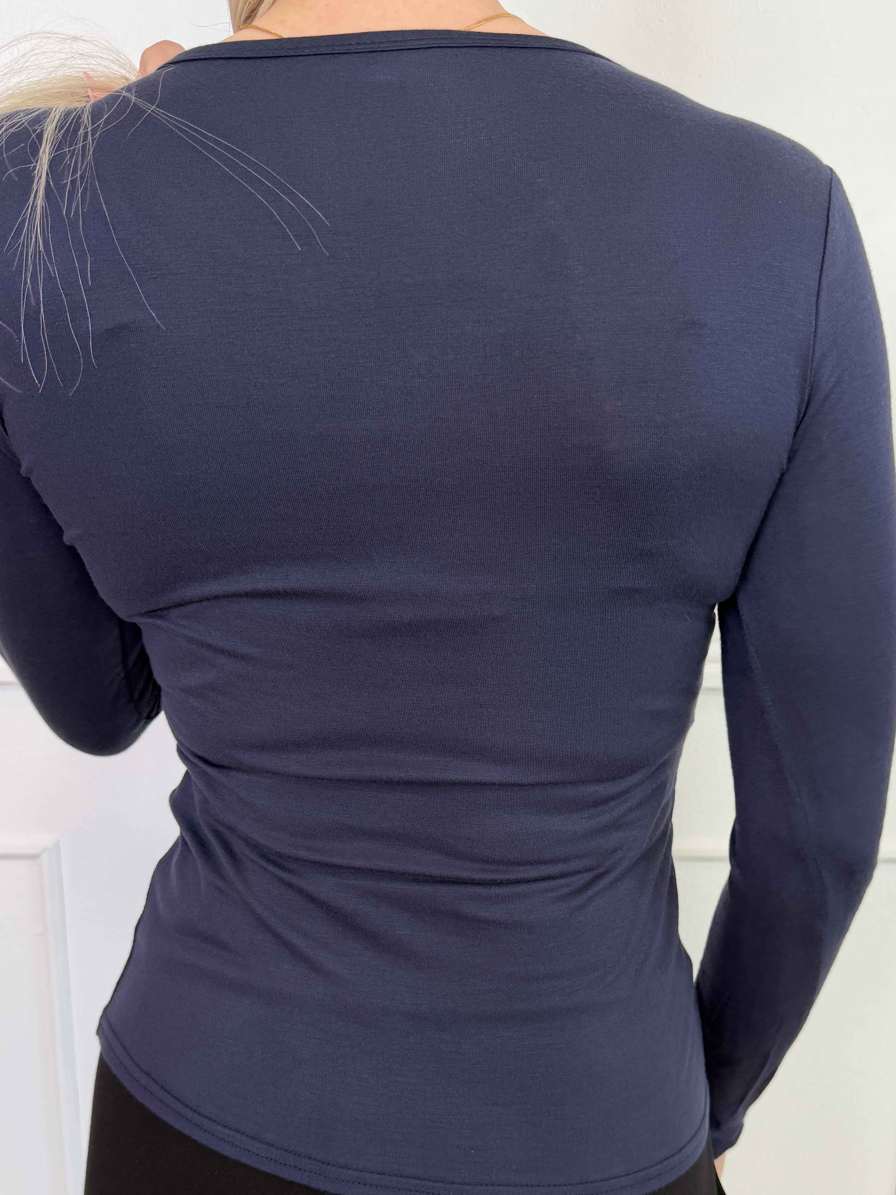 Othilla - Blød langærmet basis bluse