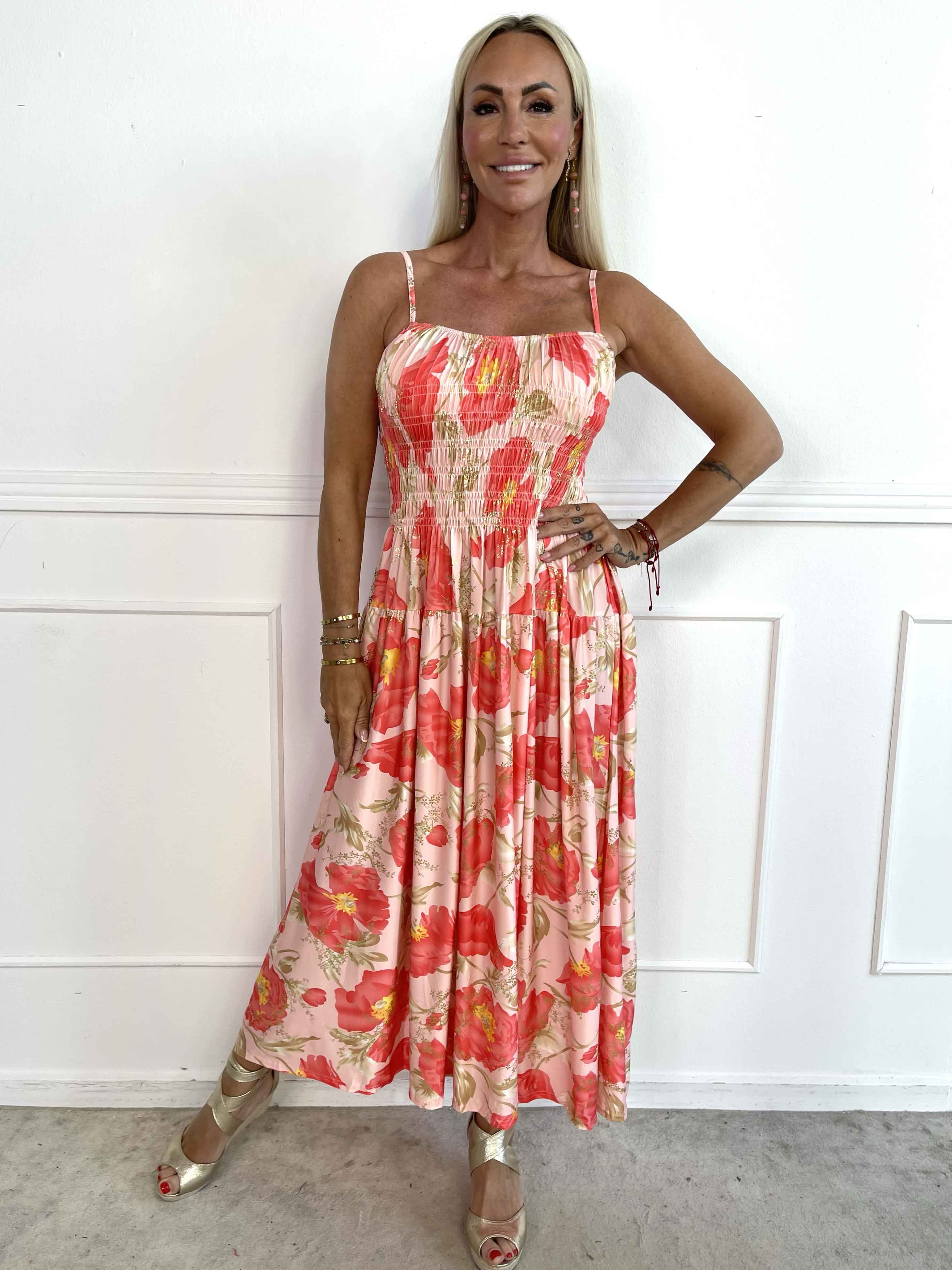 Maira Botanic - Söt stretchig klänning med blommigt tryck och smock