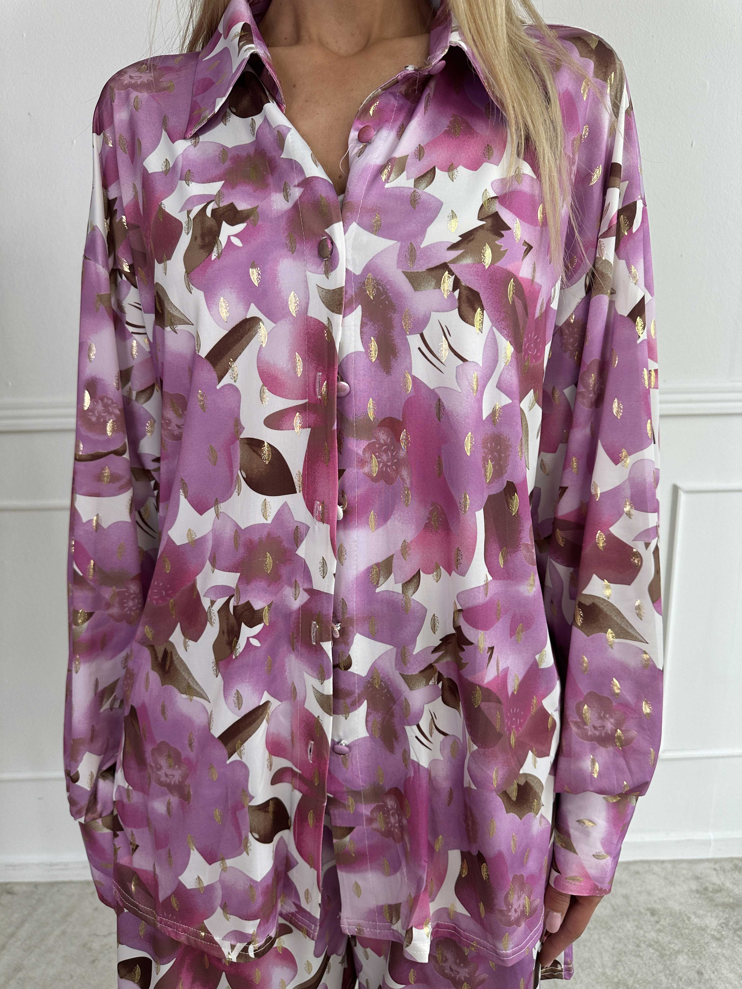 Pamy Sweet Flower - Skjorta i stretchigt blommigt tyg