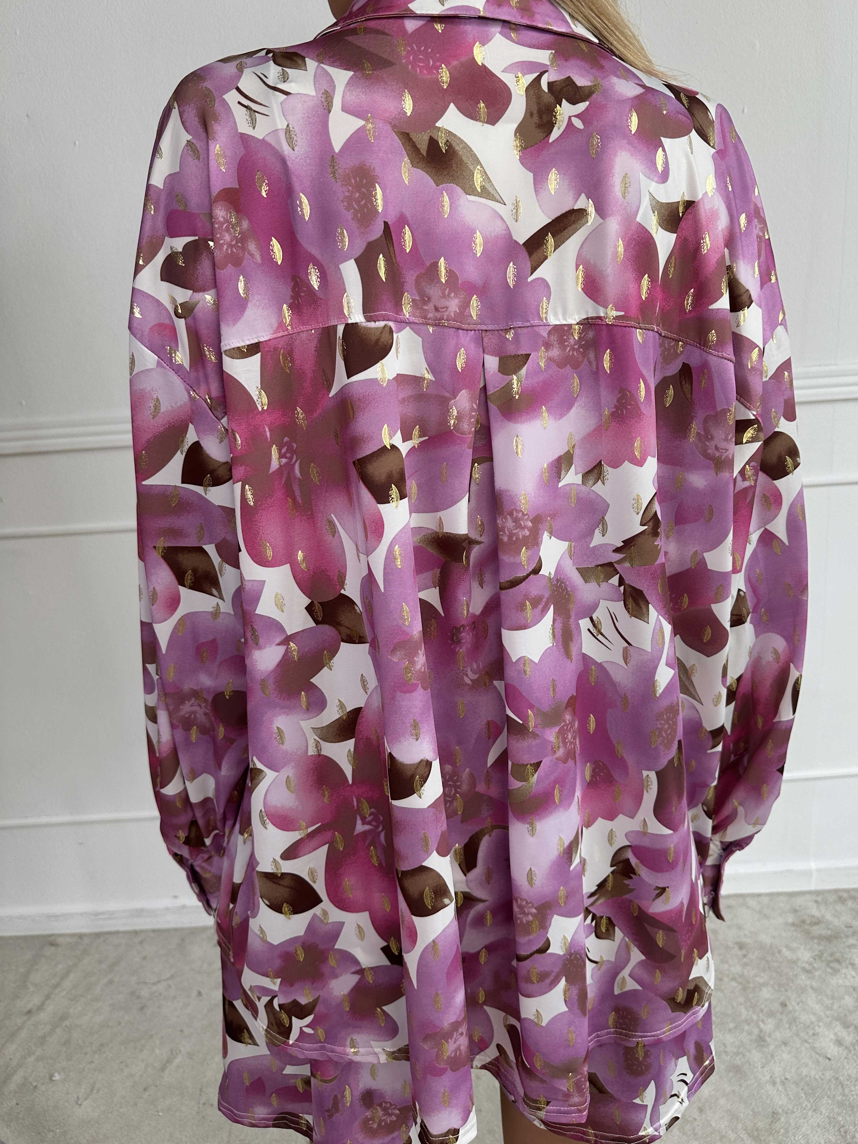 Pamy Sweet Flower - Skjorta i stretchigt blommigt tyg