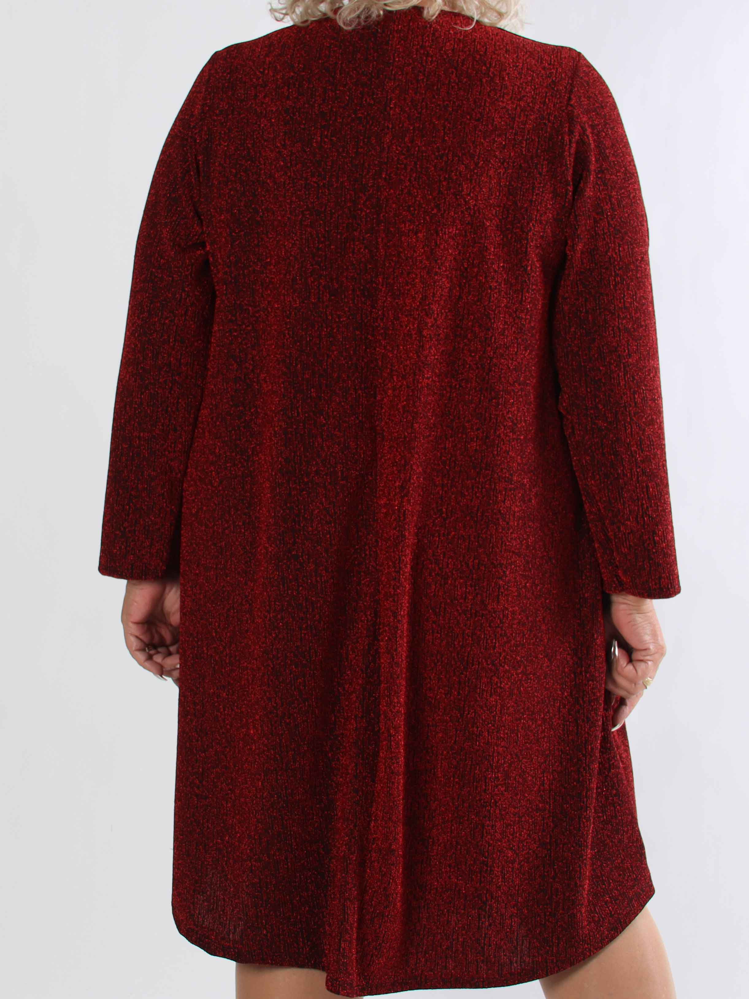 Noelia - Plus size klänning med glittertråd och guldbrosch