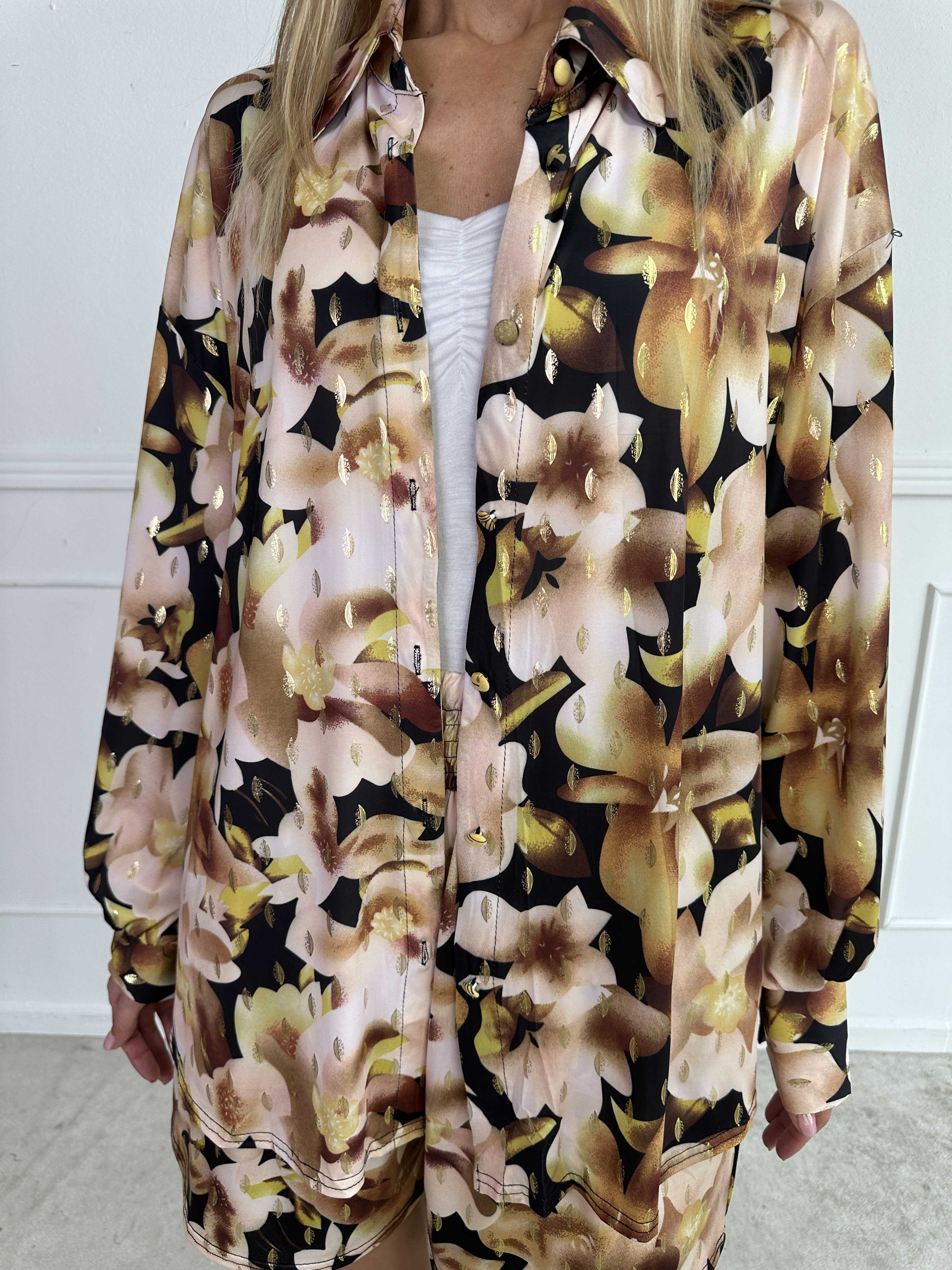 Pamy Sweet Flower - Skjorta i stretchigt blommigt tyg