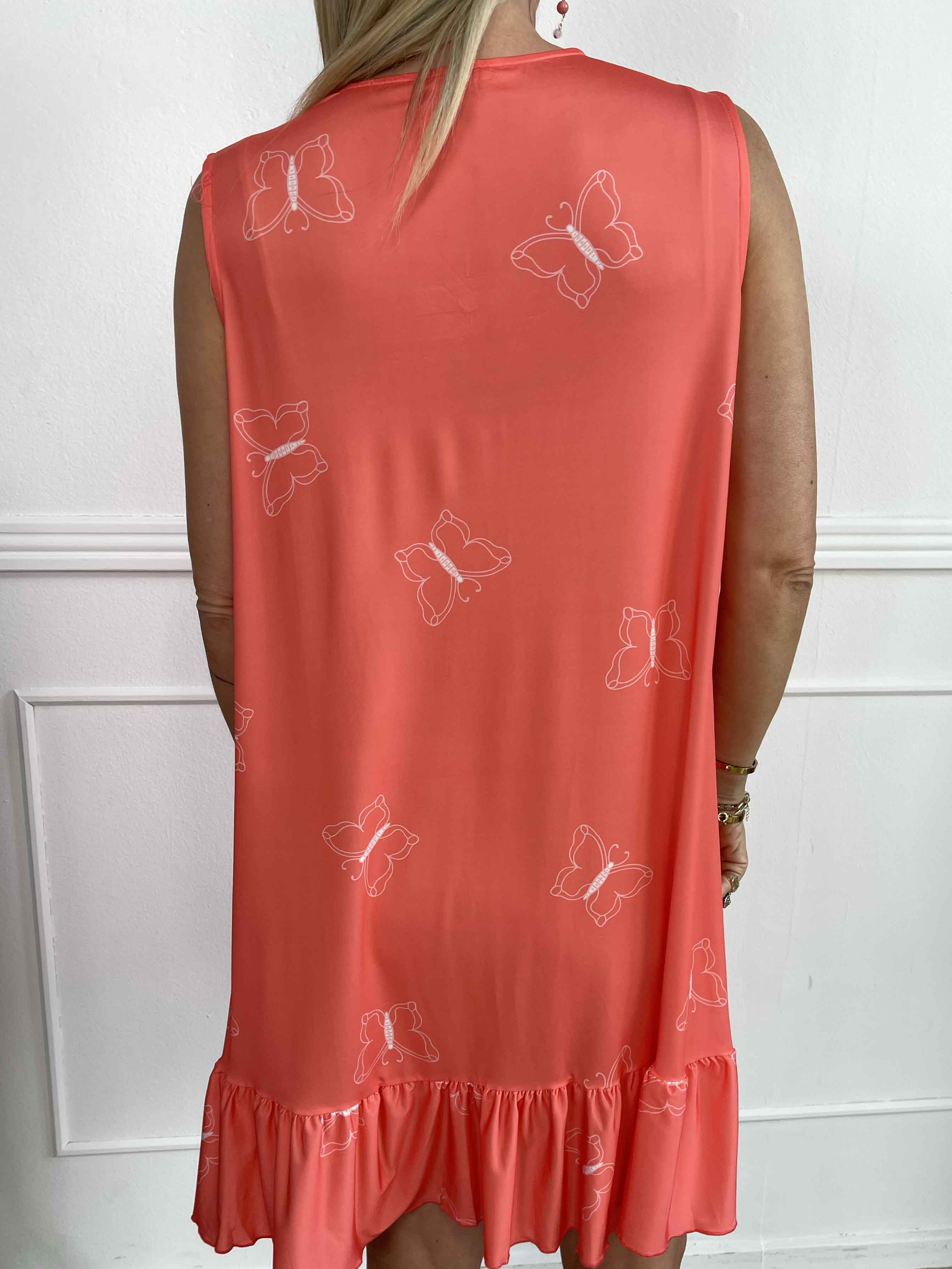 Aurelia - Sommarklänning med fjärilstryck och volangkant