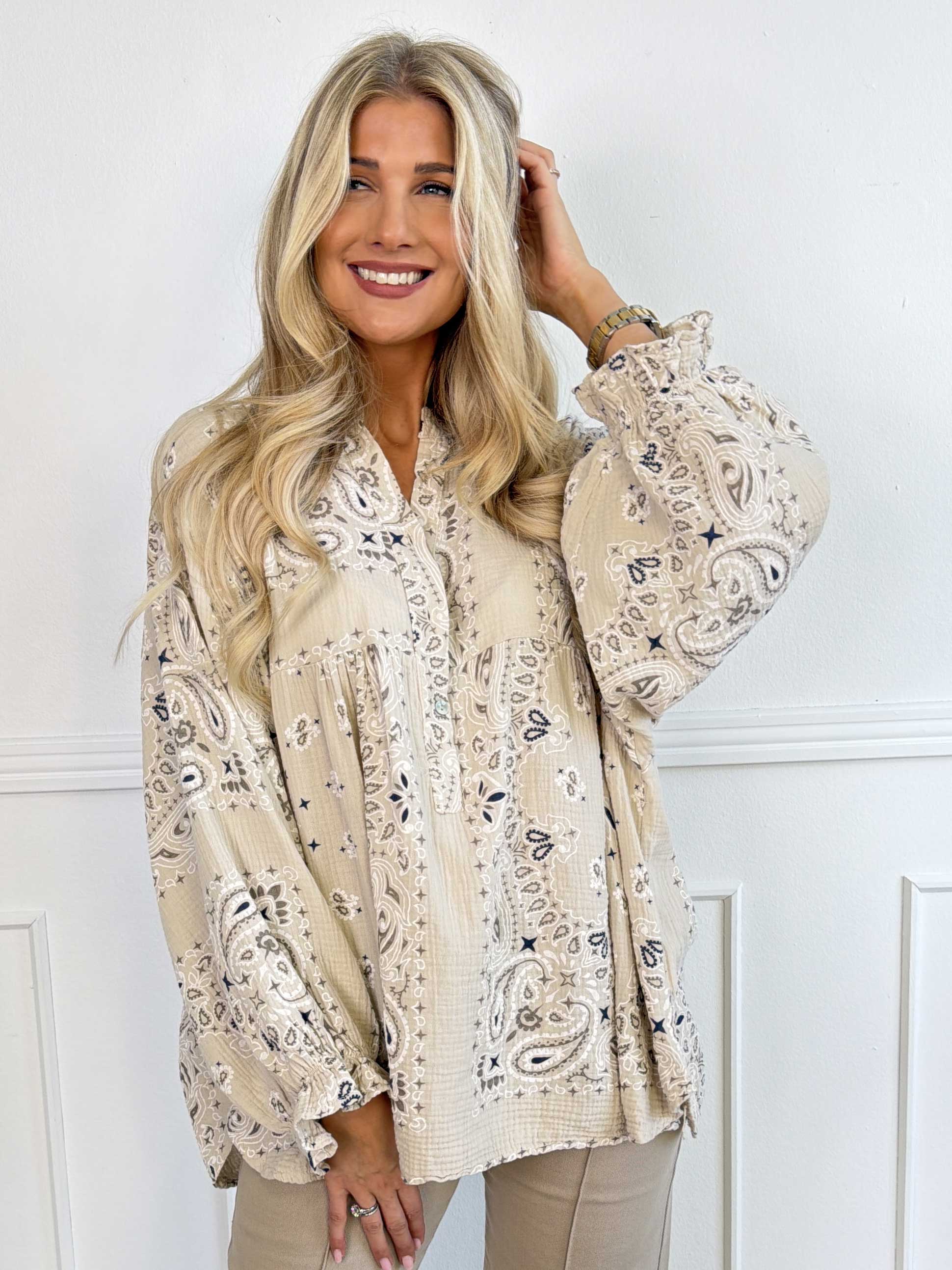 Diva Paisley – Plus size tunika i mjuk bomullsmuslin med paisleymönster