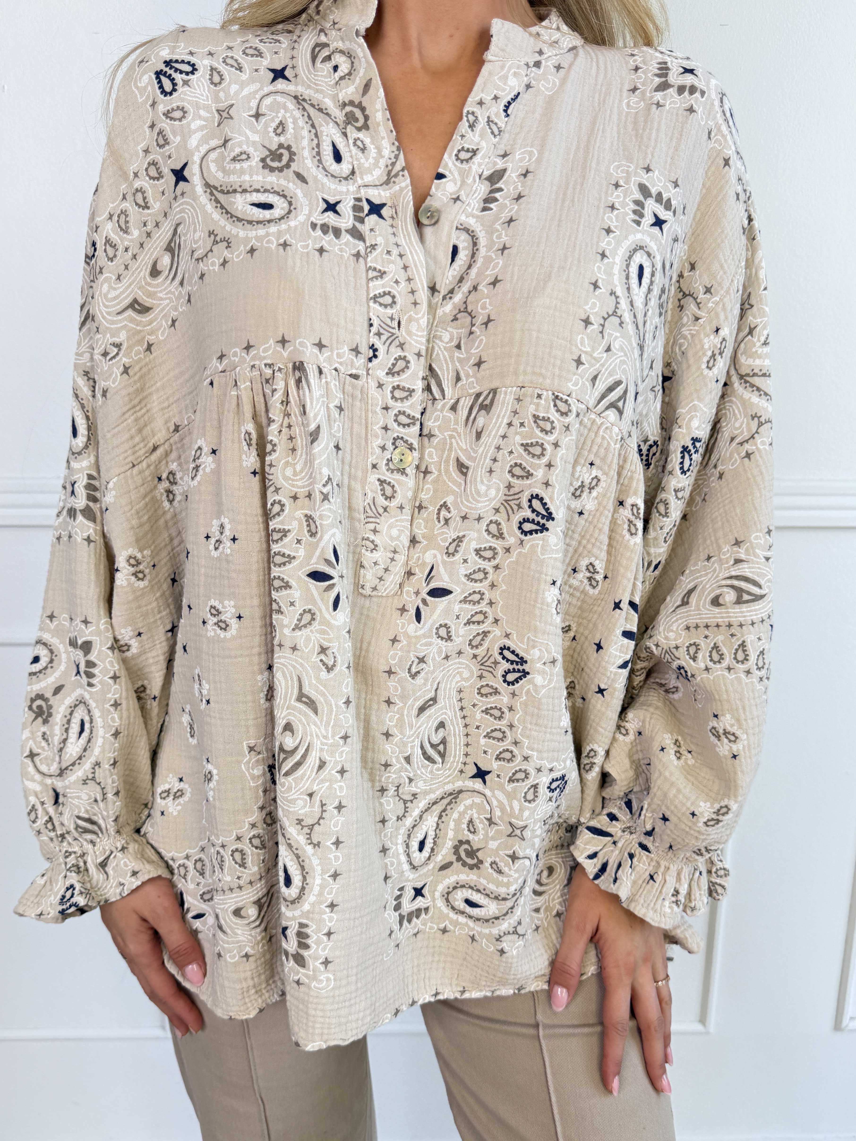 Diva Paisley – Plus size tunika i mjuk bomullsmuslin med paisleymönster
