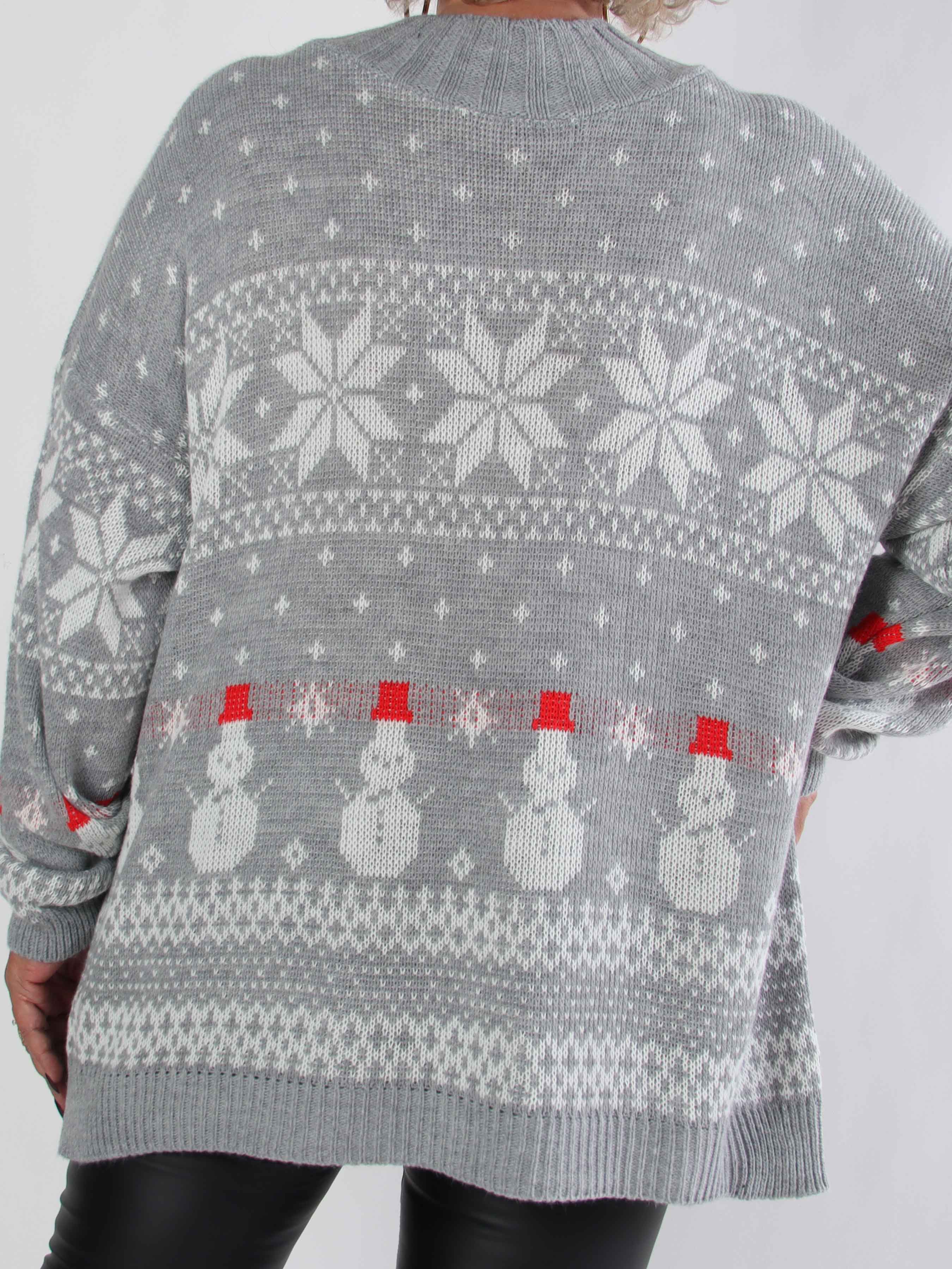 Frosty - Plus size jultröja med snögubbar och snöflingor