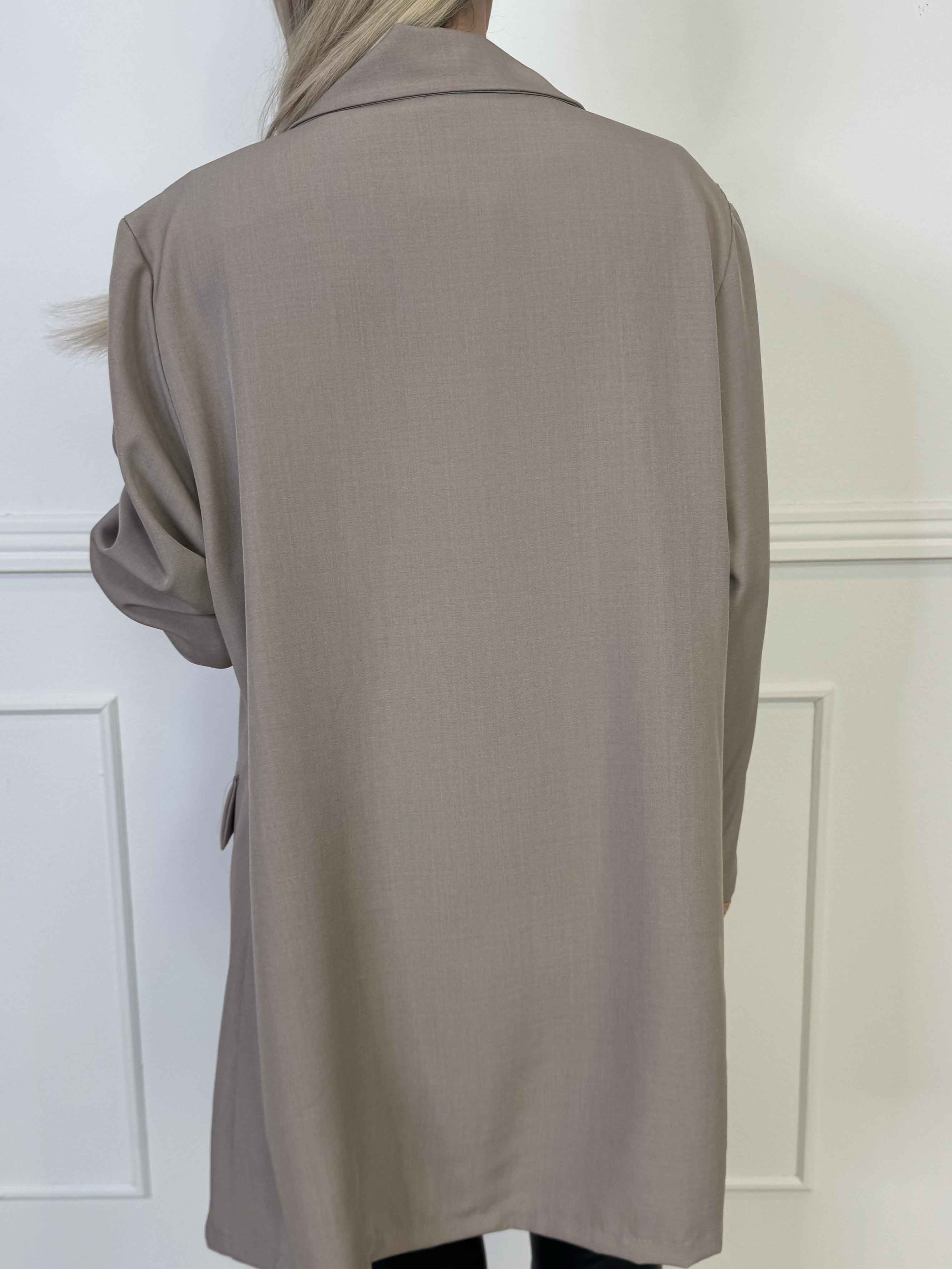 Lanthe Long Plain - Lang ensfarvet blazer