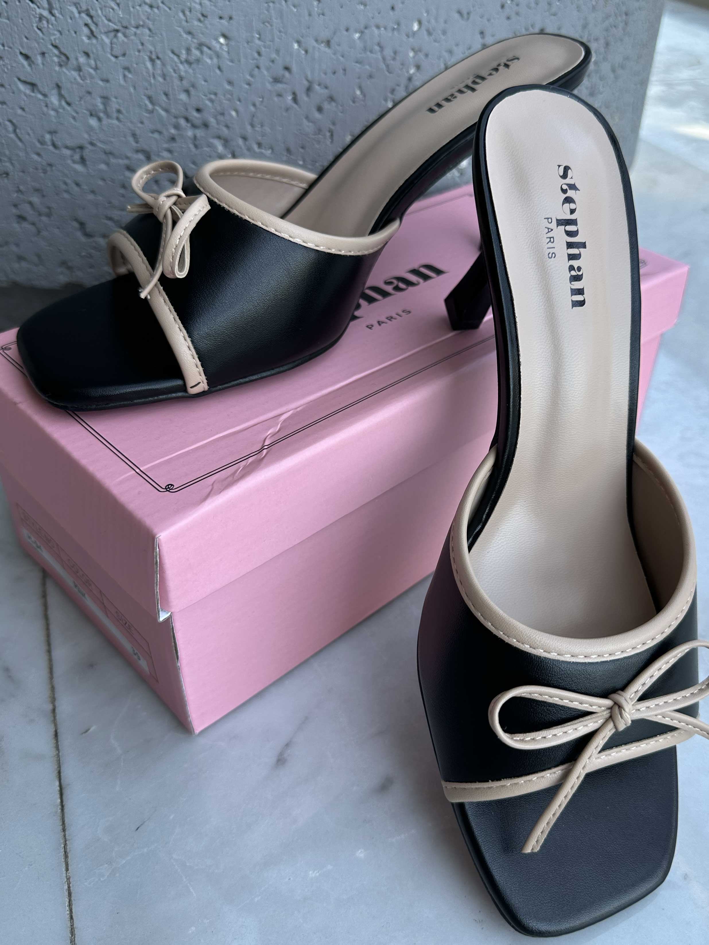 Lines - Söta stilettklackar med liten rosett