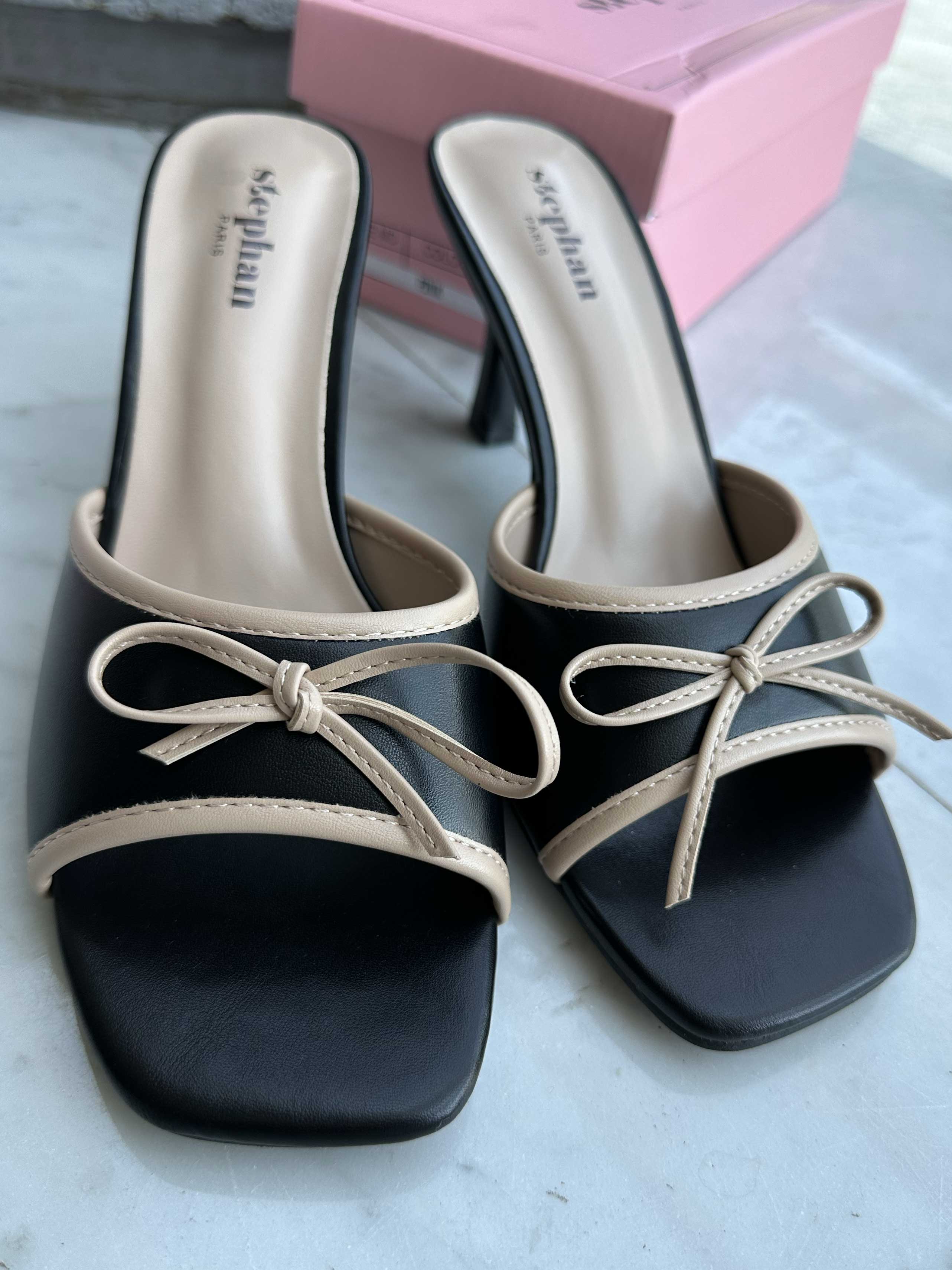 Lines - Söta stilettklackar med liten rosett