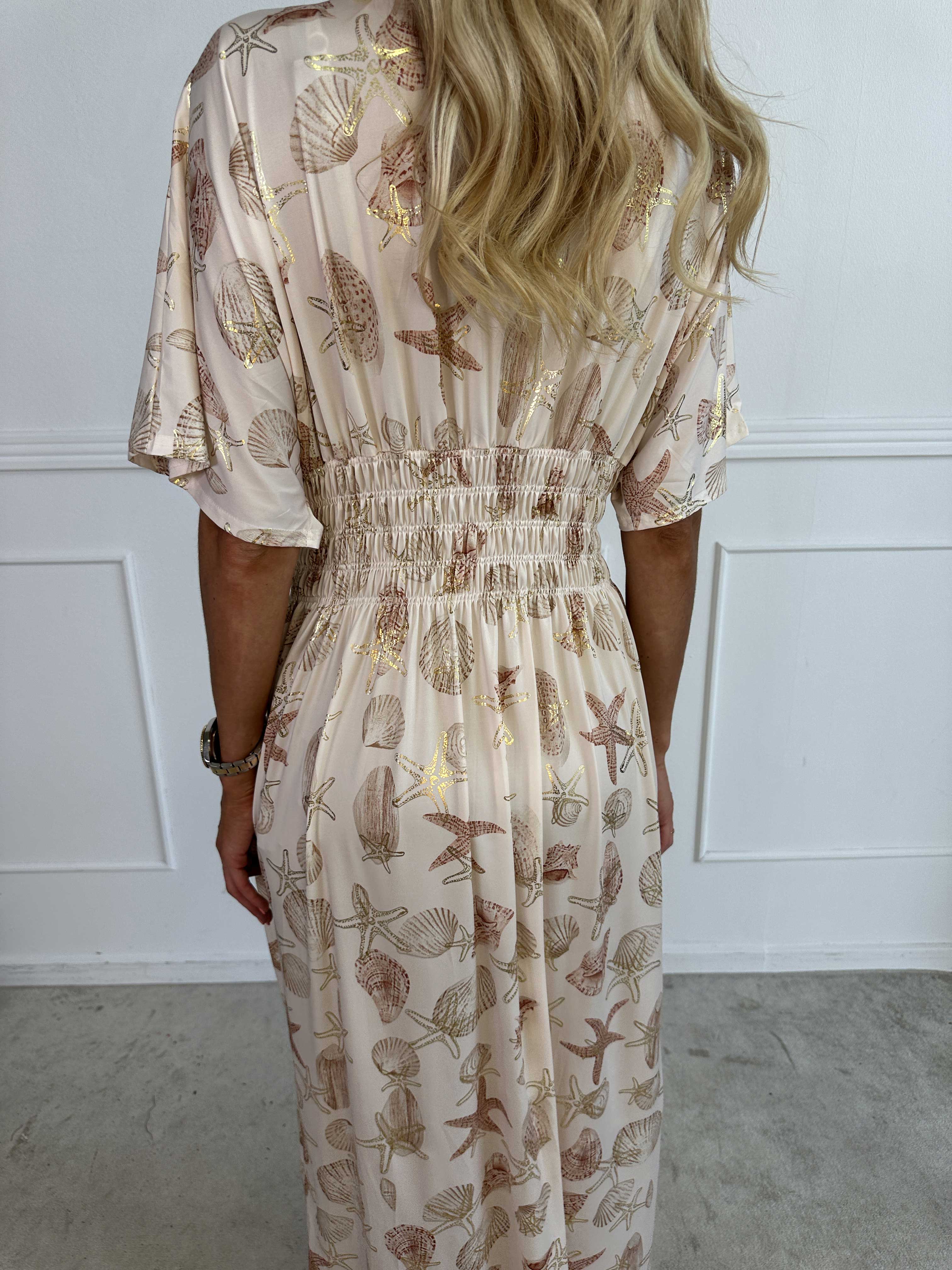 Pams Beach - Lång stretchklänning med snäckmotiv