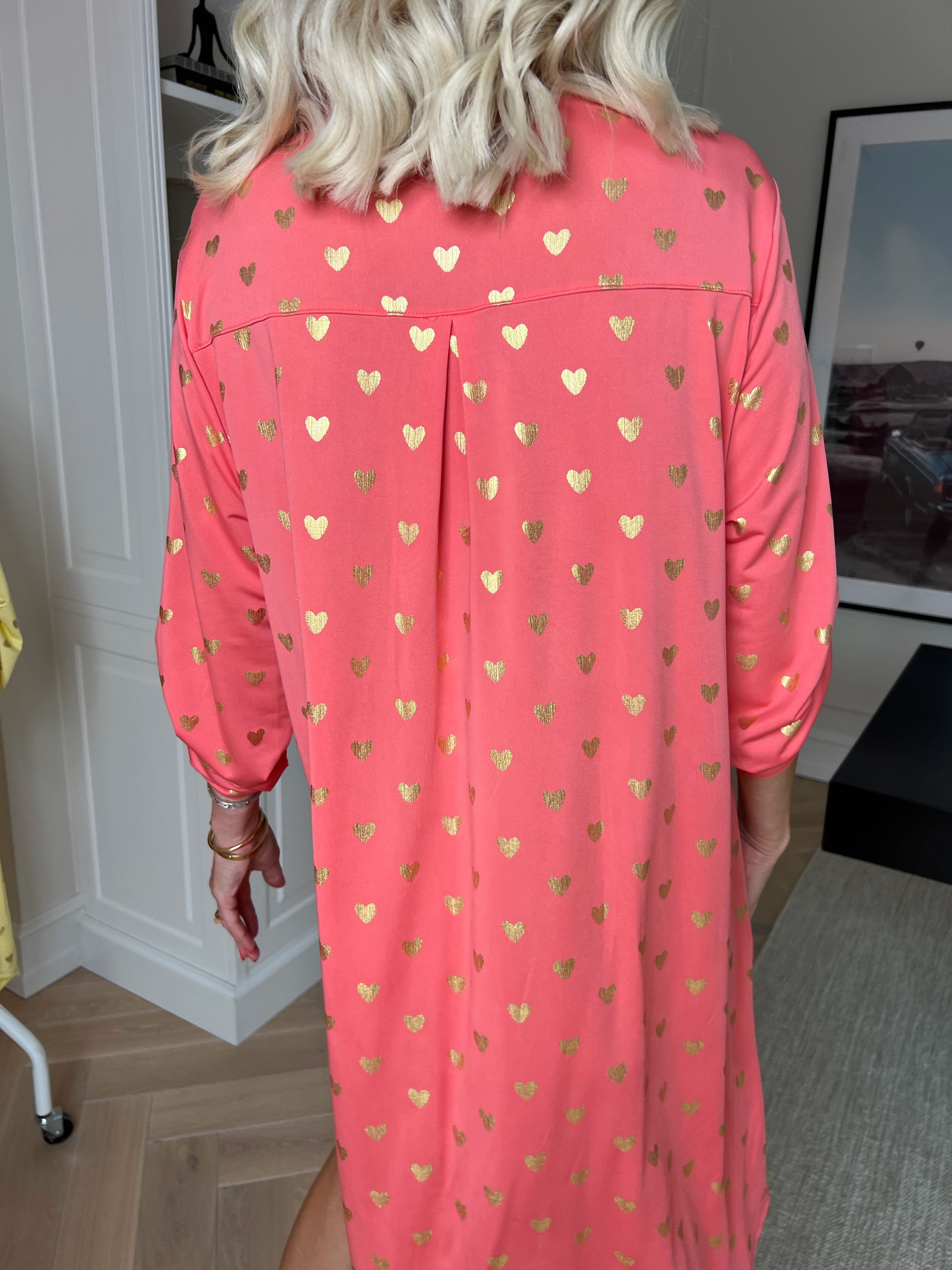 Ebba Gold Heart - Resårklänning med guldfärgade hjärtdetaljer