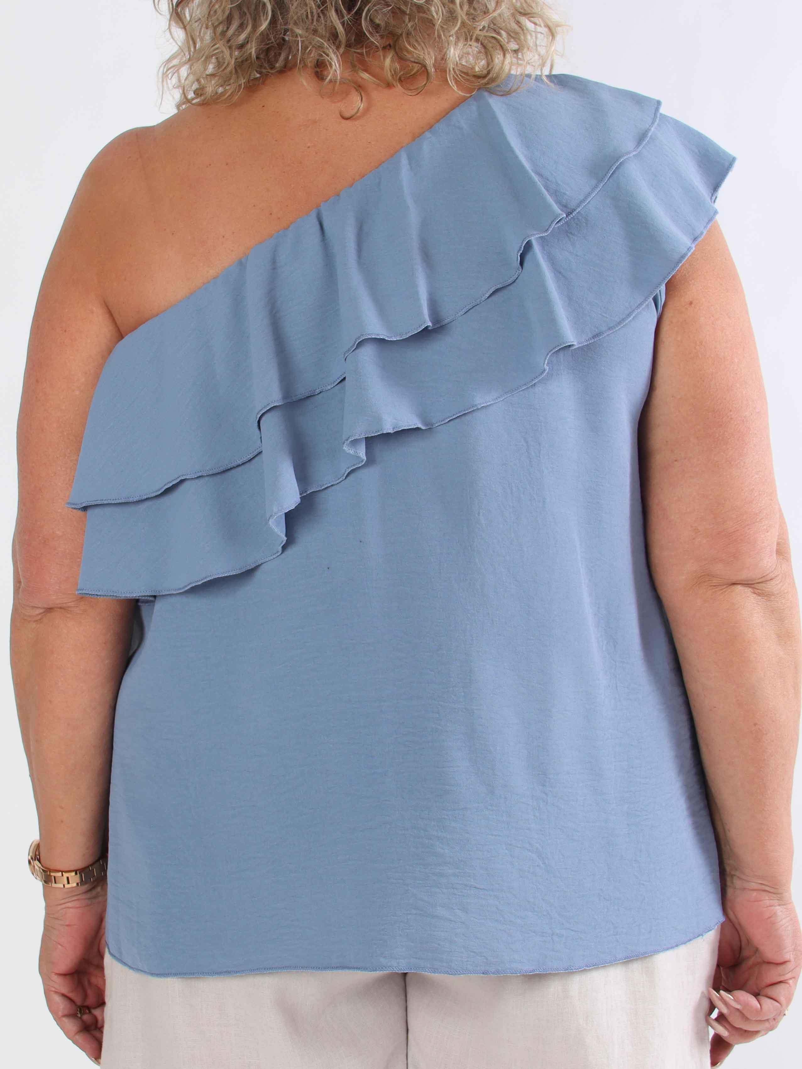 Catelyn Top - Söt one shoulder topp med volanger