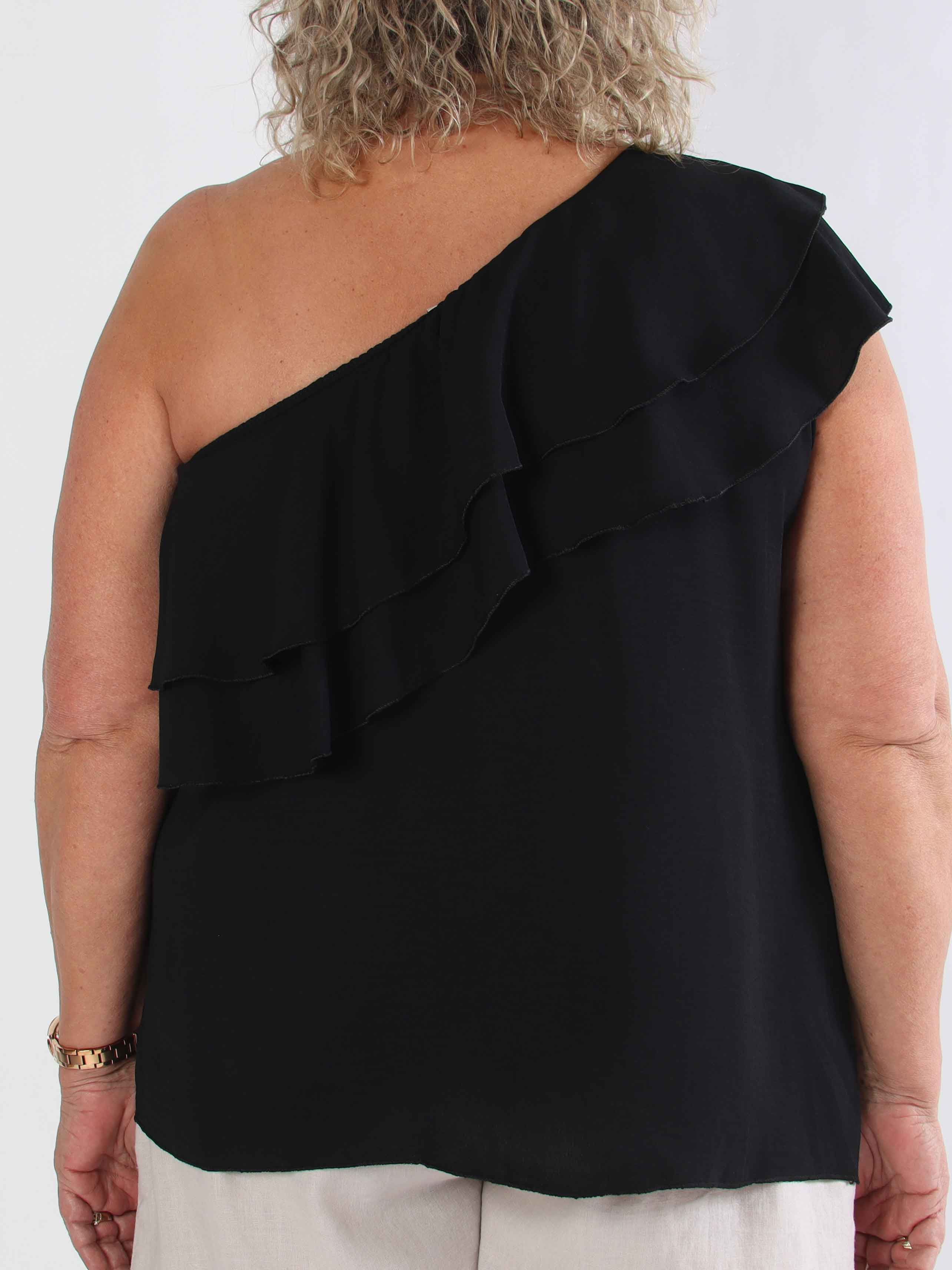 Catelyn Top - Söt one shoulder topp med volanger